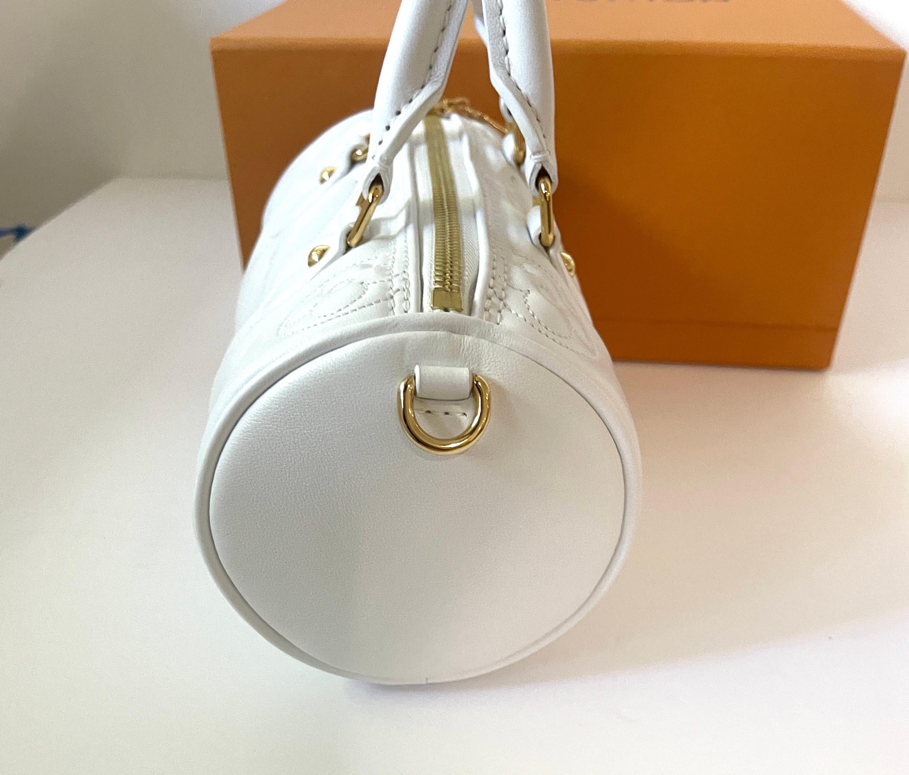 Gray Louis Vuitton Empreinte BB Mini White Bag M59827