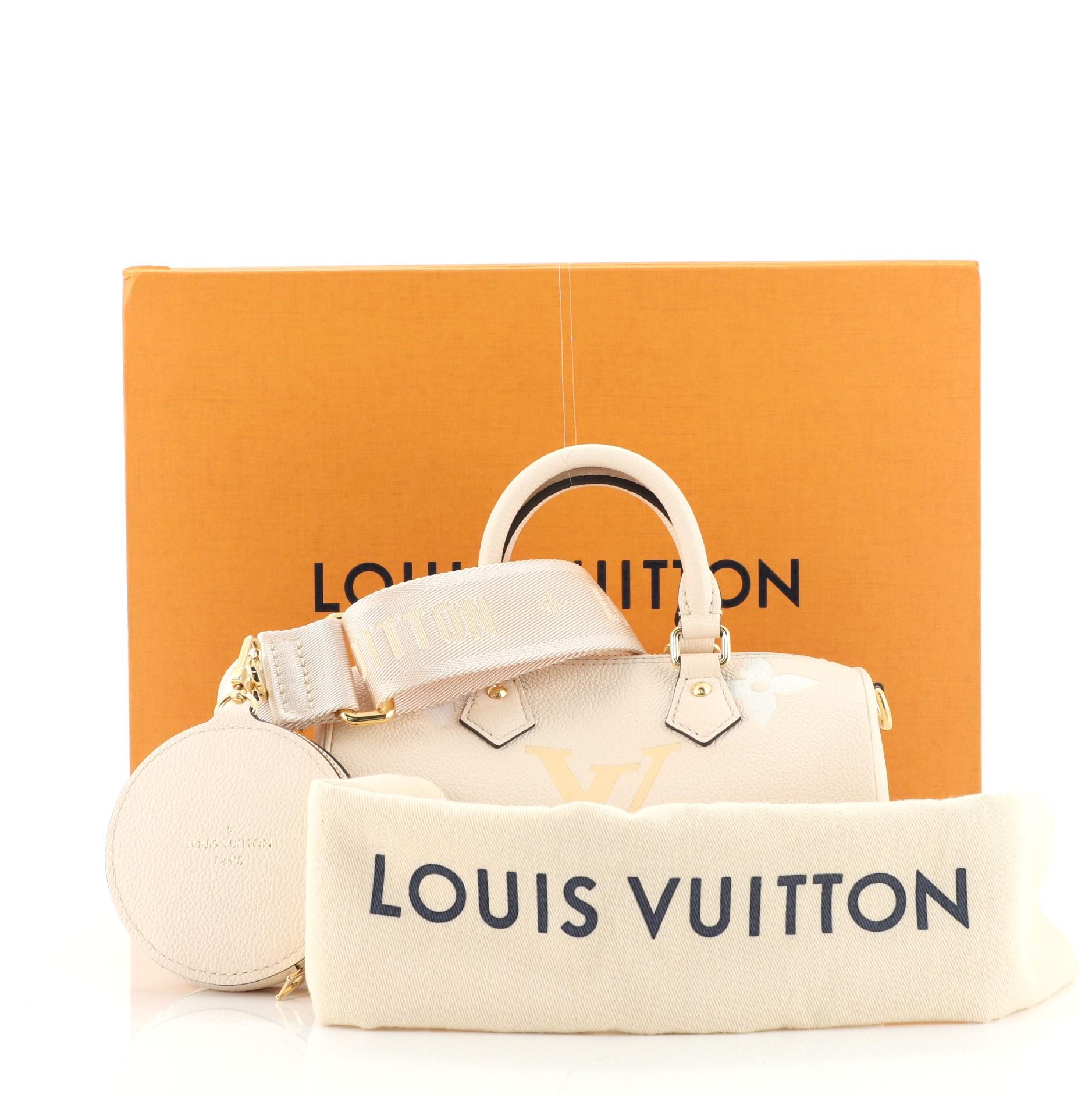 Louis Vuitton Bi-Color Dove/Cream Monogram Empreinte Leather Papillon BB Bag  - Yoogi's Closet