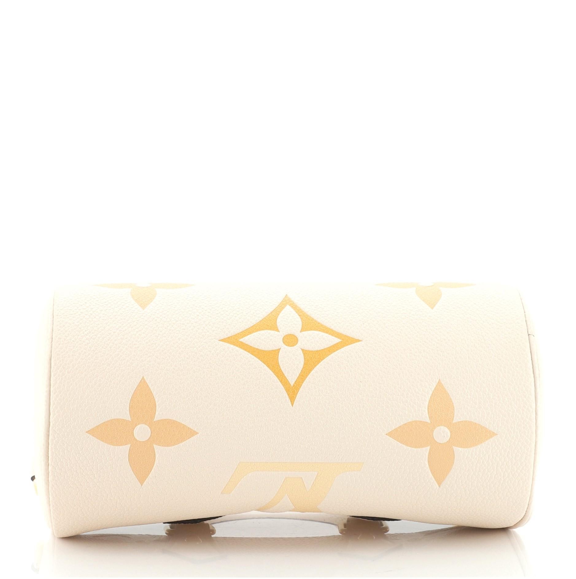 White Louis Vuitton Papillon Handbag By The Pool Monogram Empreinte Giant BB
