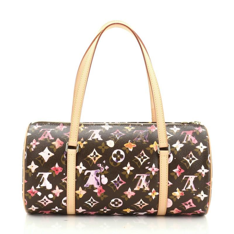 Louis Vuitton Papillon Handbag Limited Edition Aquarelle Monogram 30 In Good Condition In NY, NY