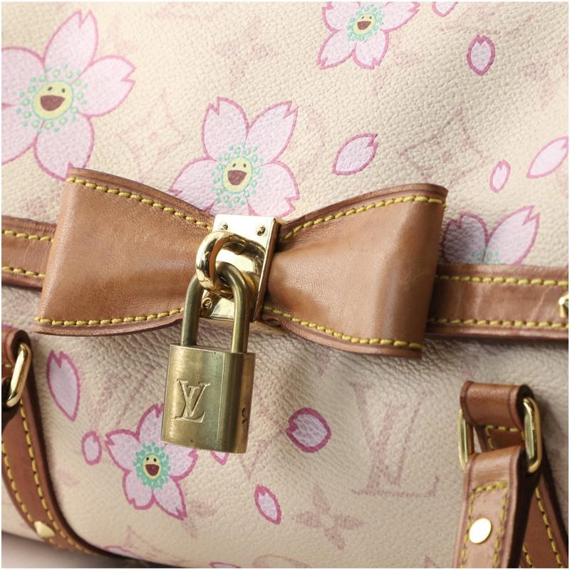 Beige Louis Vuitton Papillon Handbag Limited Edition Cherry Blossom Monogram