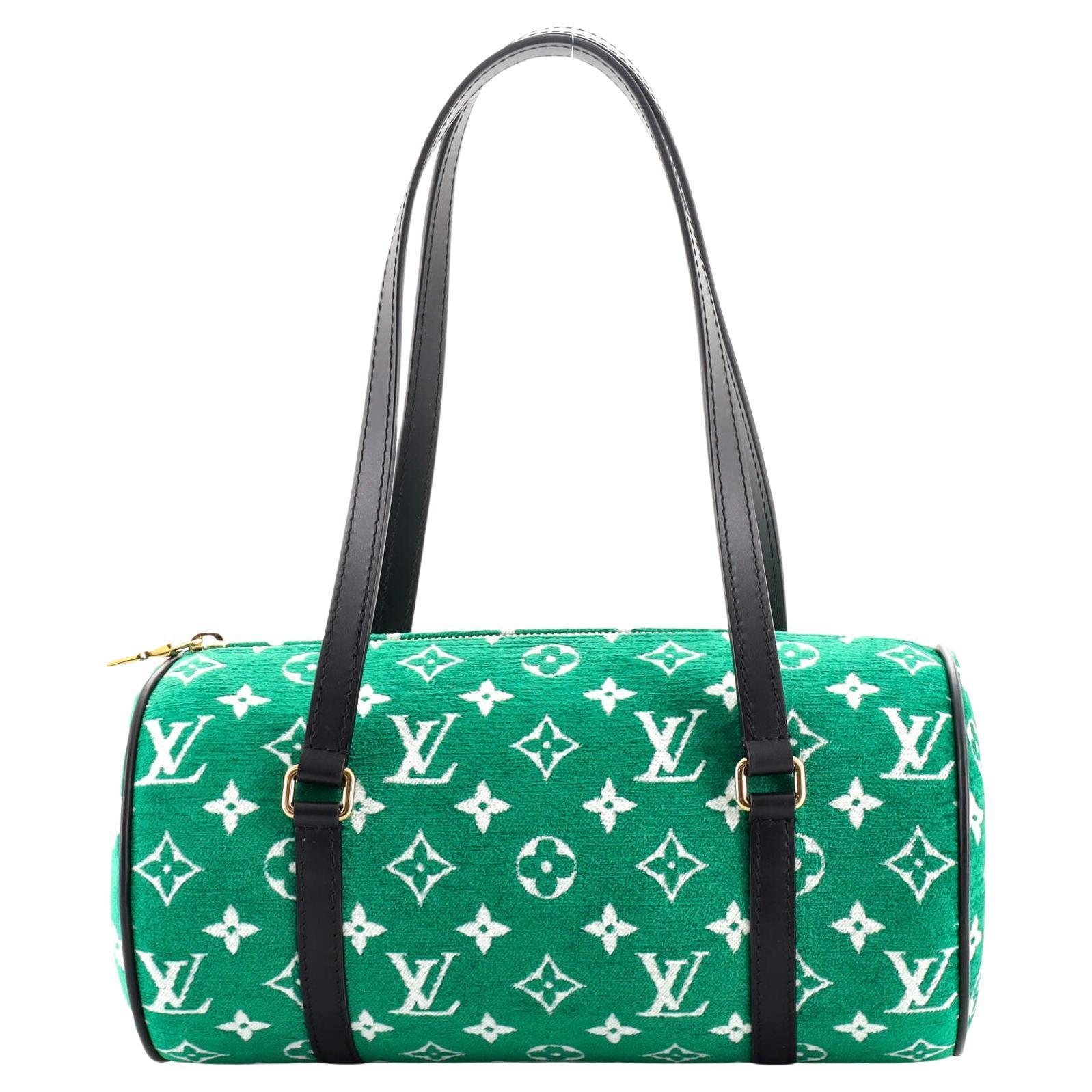 Louis Vuitton Papillon Handbag LV Match Monogram Jacquard Velvet