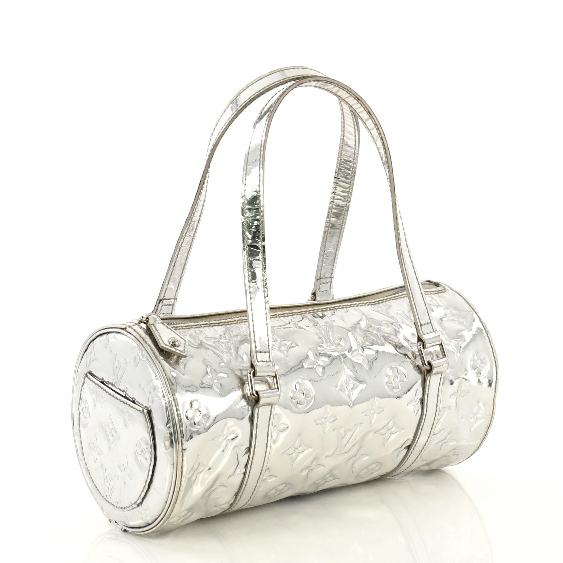 Gray Louis Vuitton Papillon Handbag Miroir PVC 26