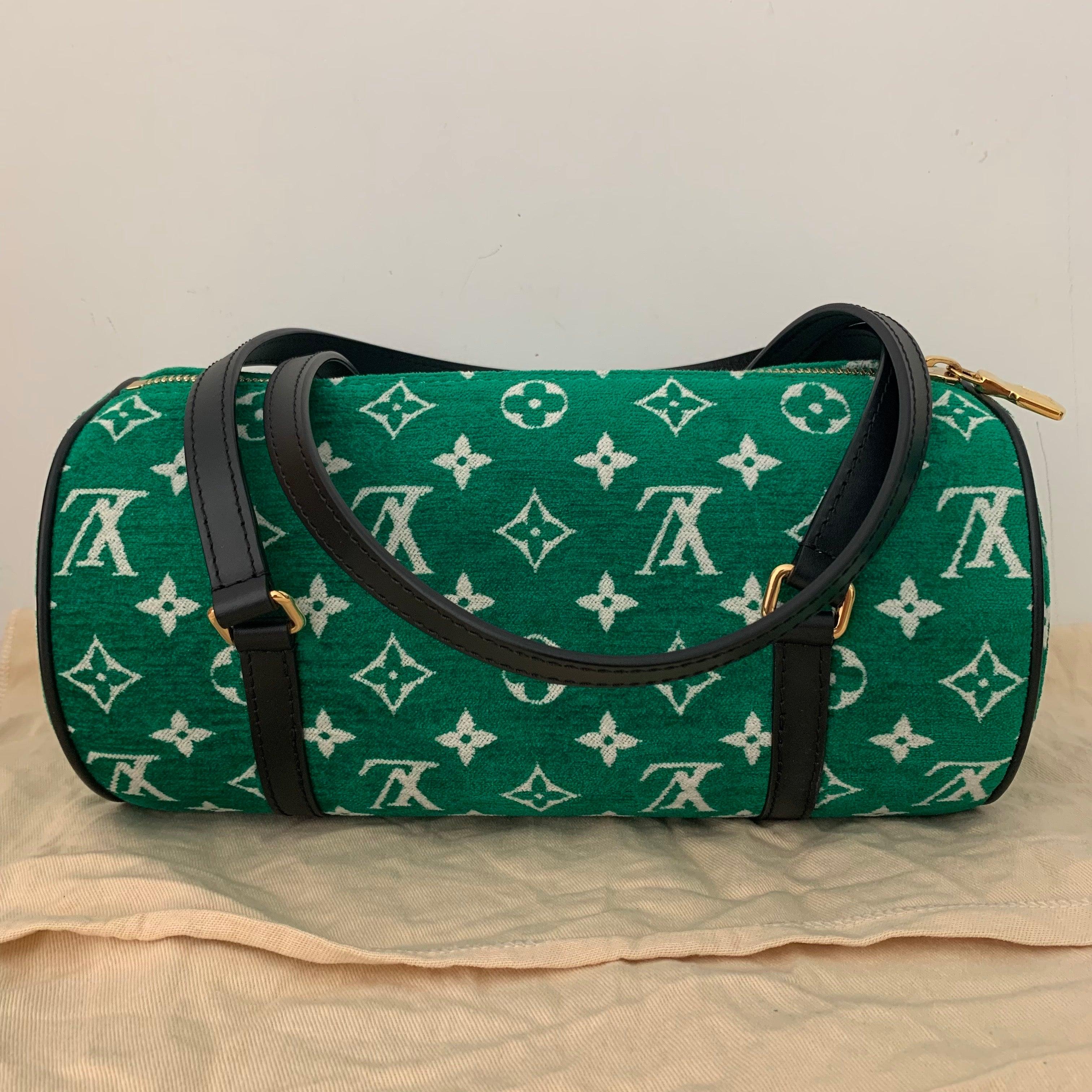 Louis Vuitton Papillon Trunk 26 Green Monogram Velvet and Leather
 These are professional photos of the actual bag offered by Luxbags.
 SS22 new edition of the Louis Vuitton Papillon Trunk in stunning green monogram. 
 
 
 CONDITION: MINT
 
 
 No