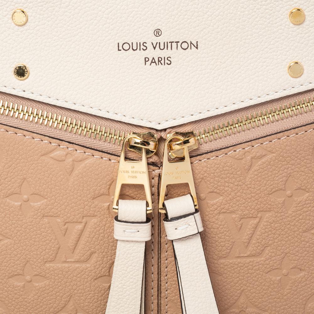 Louis Vuitton Papyrus Creme Monogramm Empreinte Leder Sully PM Tasche Damen