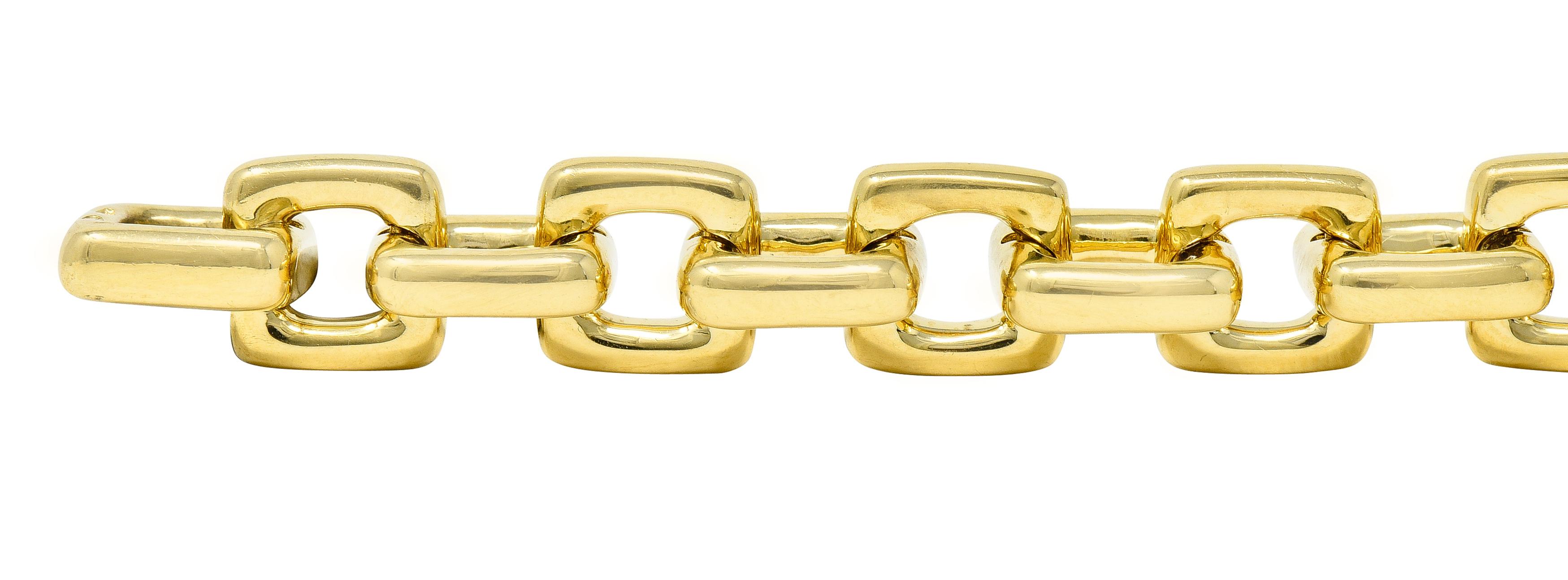 Contemporary Louis Vuitton Paris 2000s 18 Karat Yellow Gold Square Lock & Key Charm Bracelet