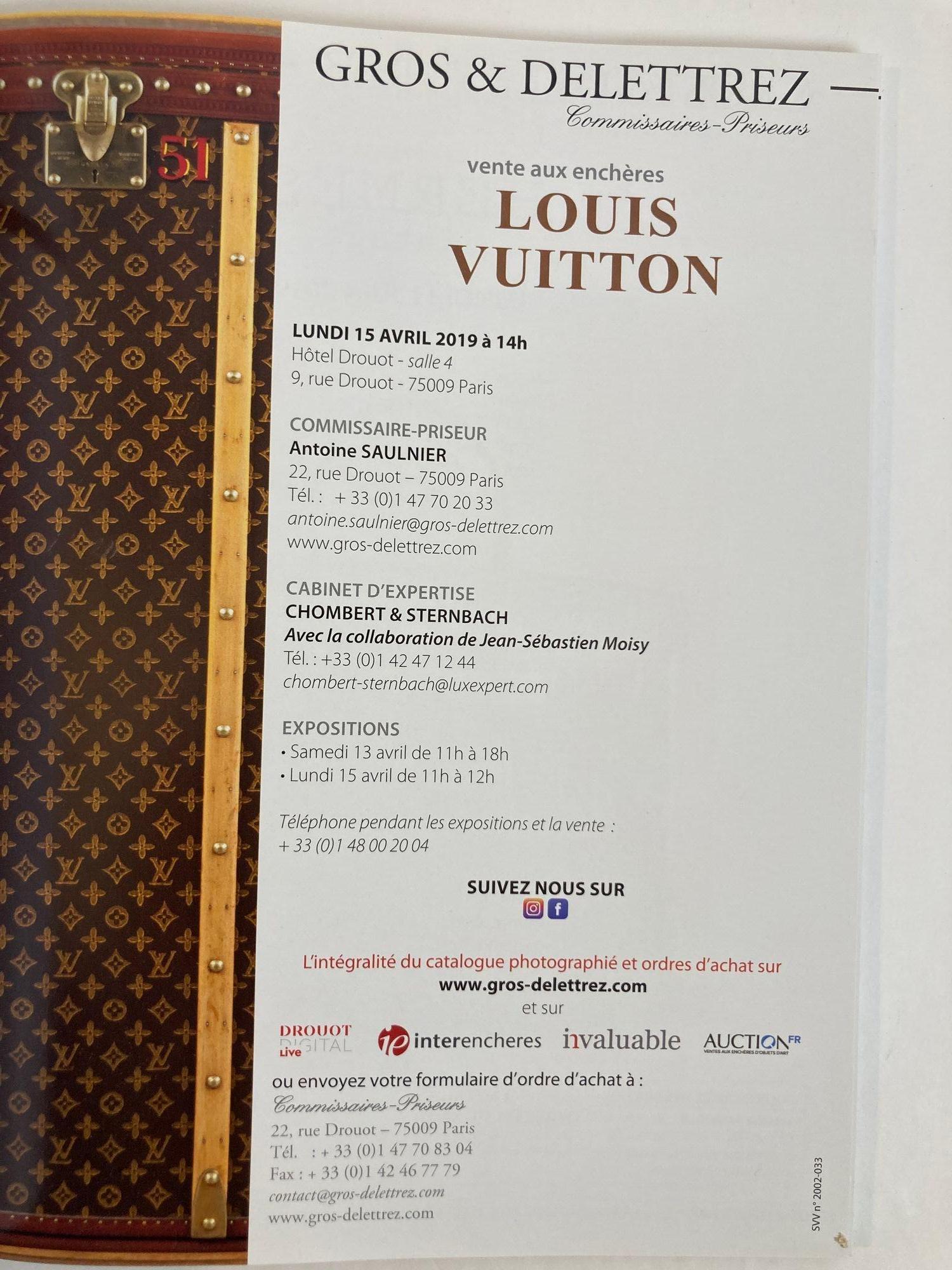 Louis Vuitton Paris Auction Catalog 2019 by Gros & Delettrez For Sale 1