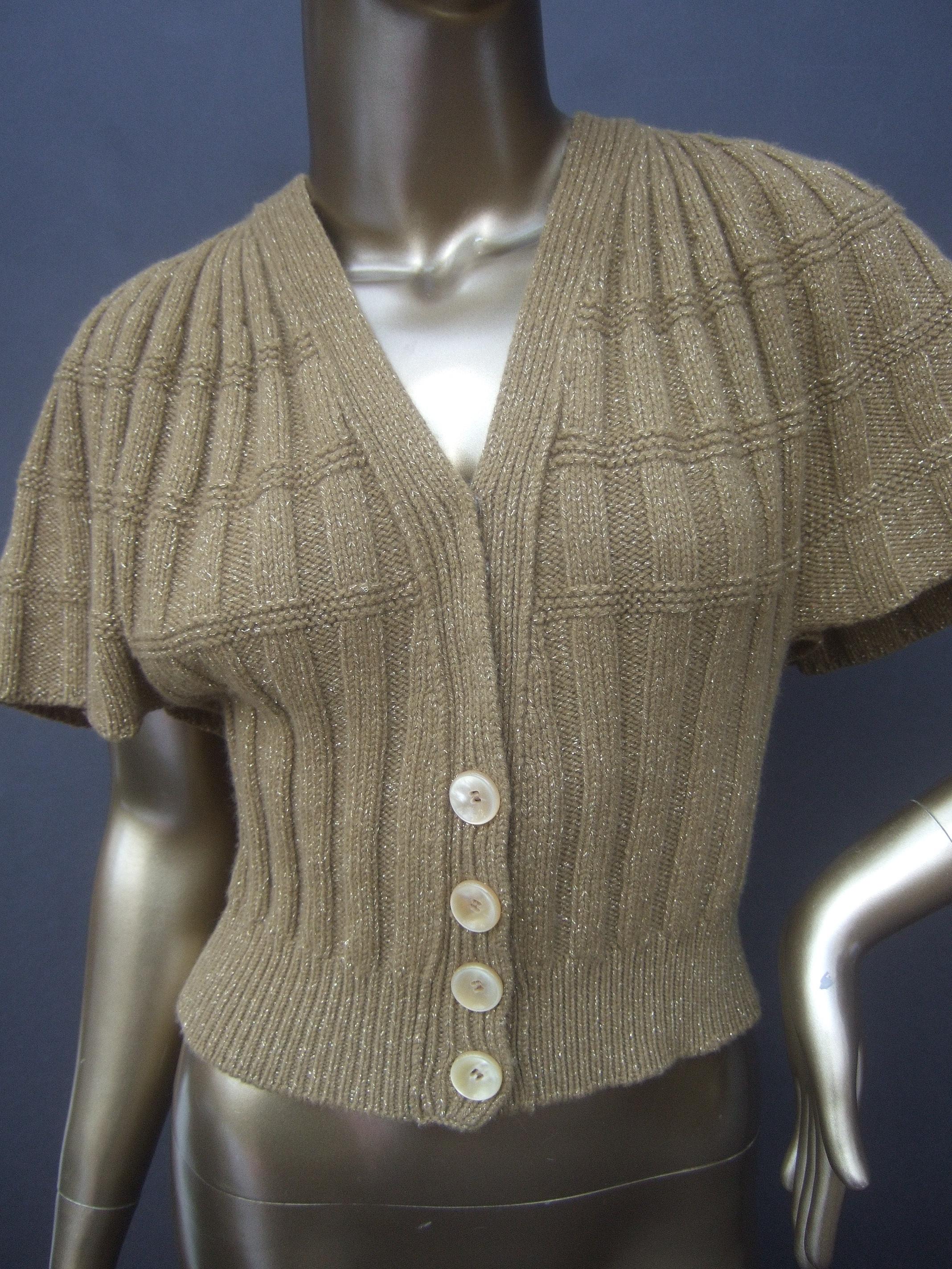 Louis Vuitton Paris Italian Knit Brown Cardigan c 21st c In Good Condition For Sale In University City, MO