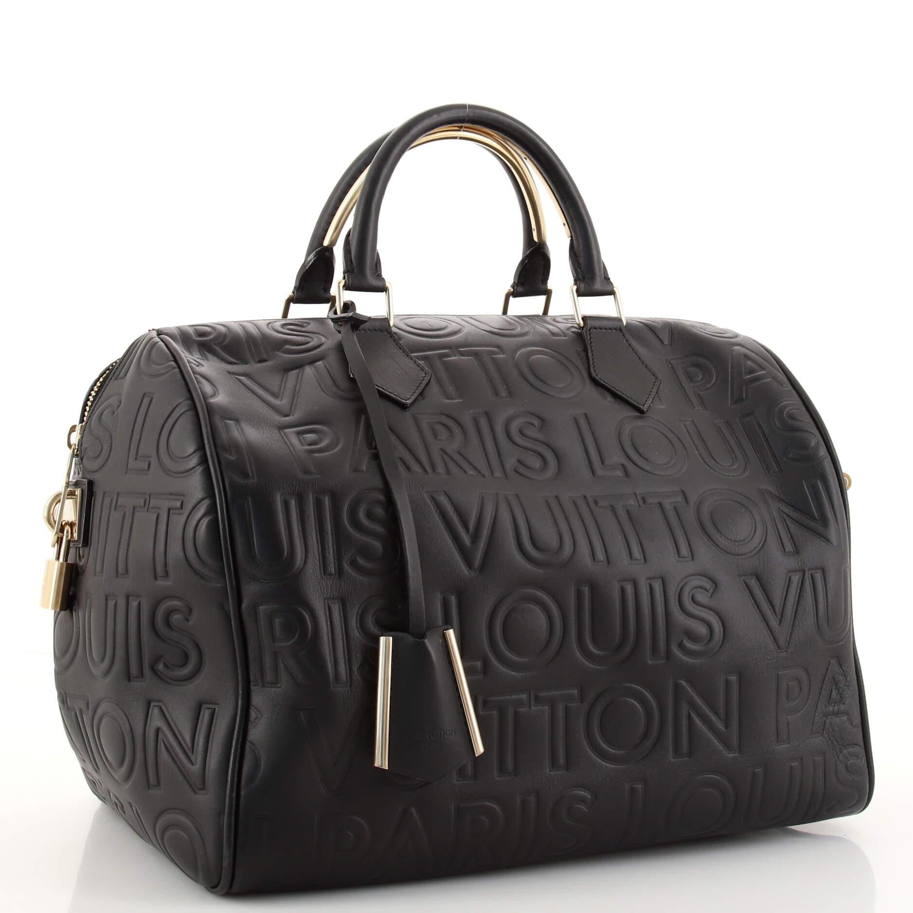 Louis Vuitton Black Monogram Paris Embossed Leather Limited Edition Speedy  Cube For Sale at 1stDibs