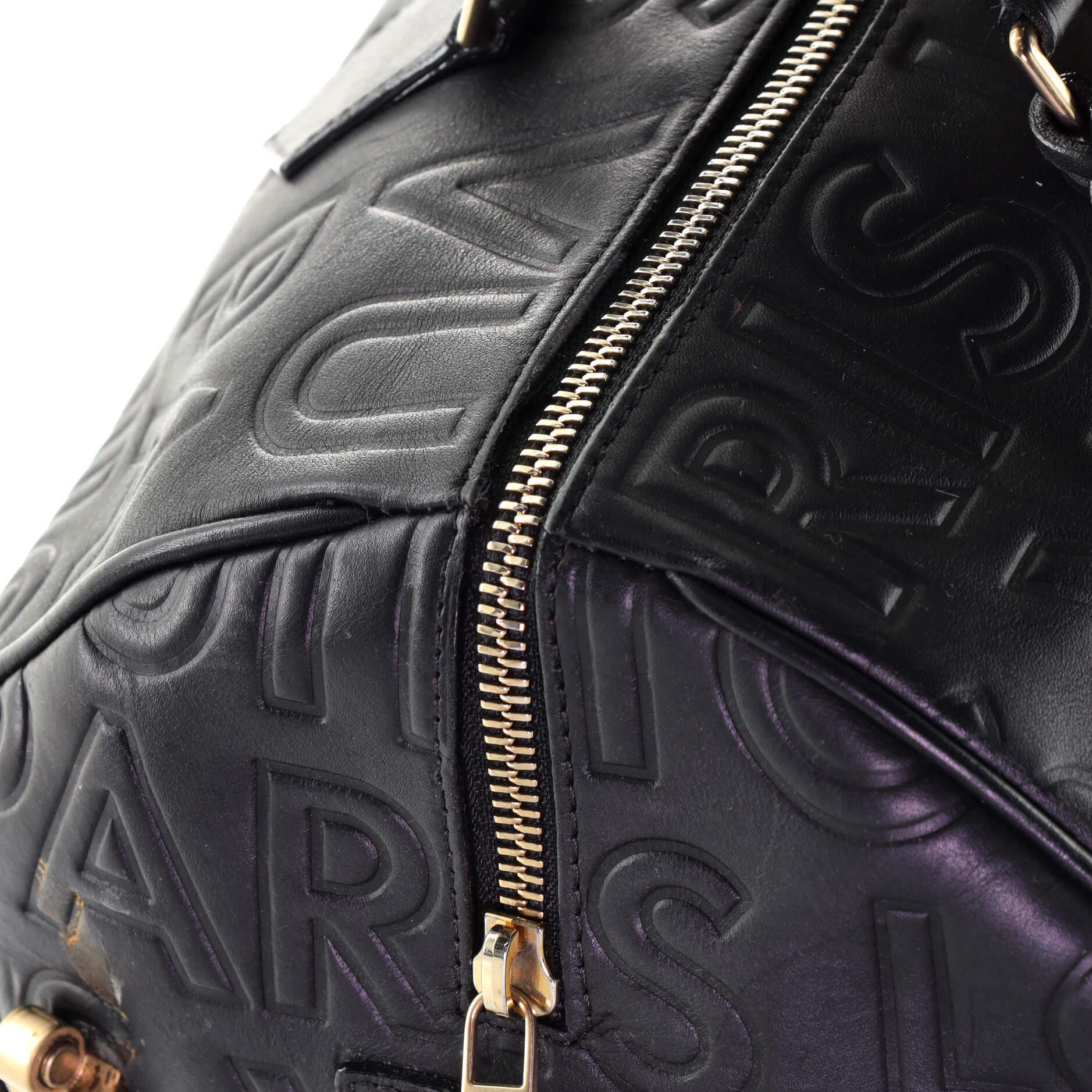 Women's or Men's Louis Vuitton Paris Speedy Cube Bag Embossed Leather 30