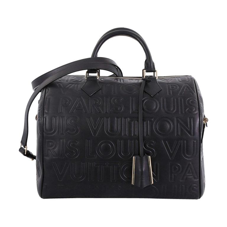 Louis Vuitton Paris Speedy Cube Bag Embossed Leather 30