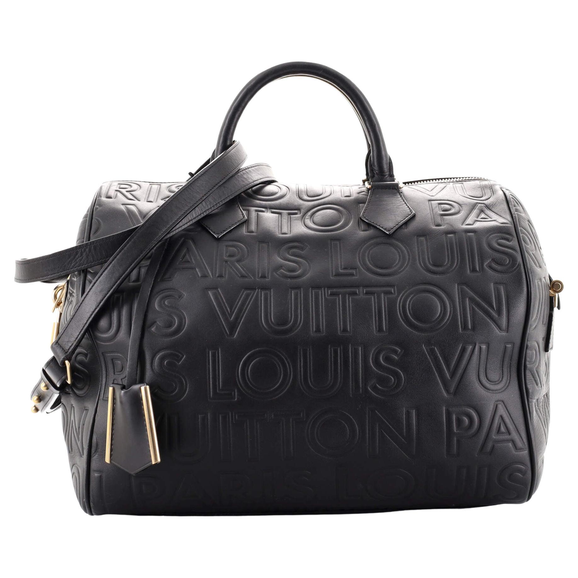 Louis Vuitton Limited Edition Black Monogram Paris Embossed Leather Speedy  Cube 30 Bag - Yoogi's Closet