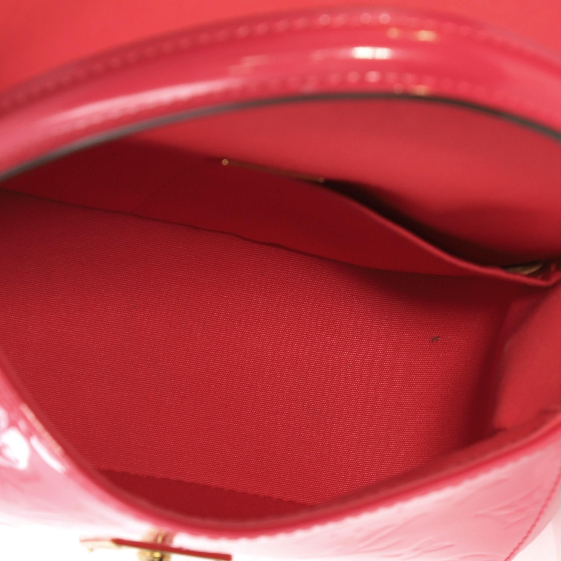 Red Louis Vuitton Pasadena Handbag Monogram Vernis