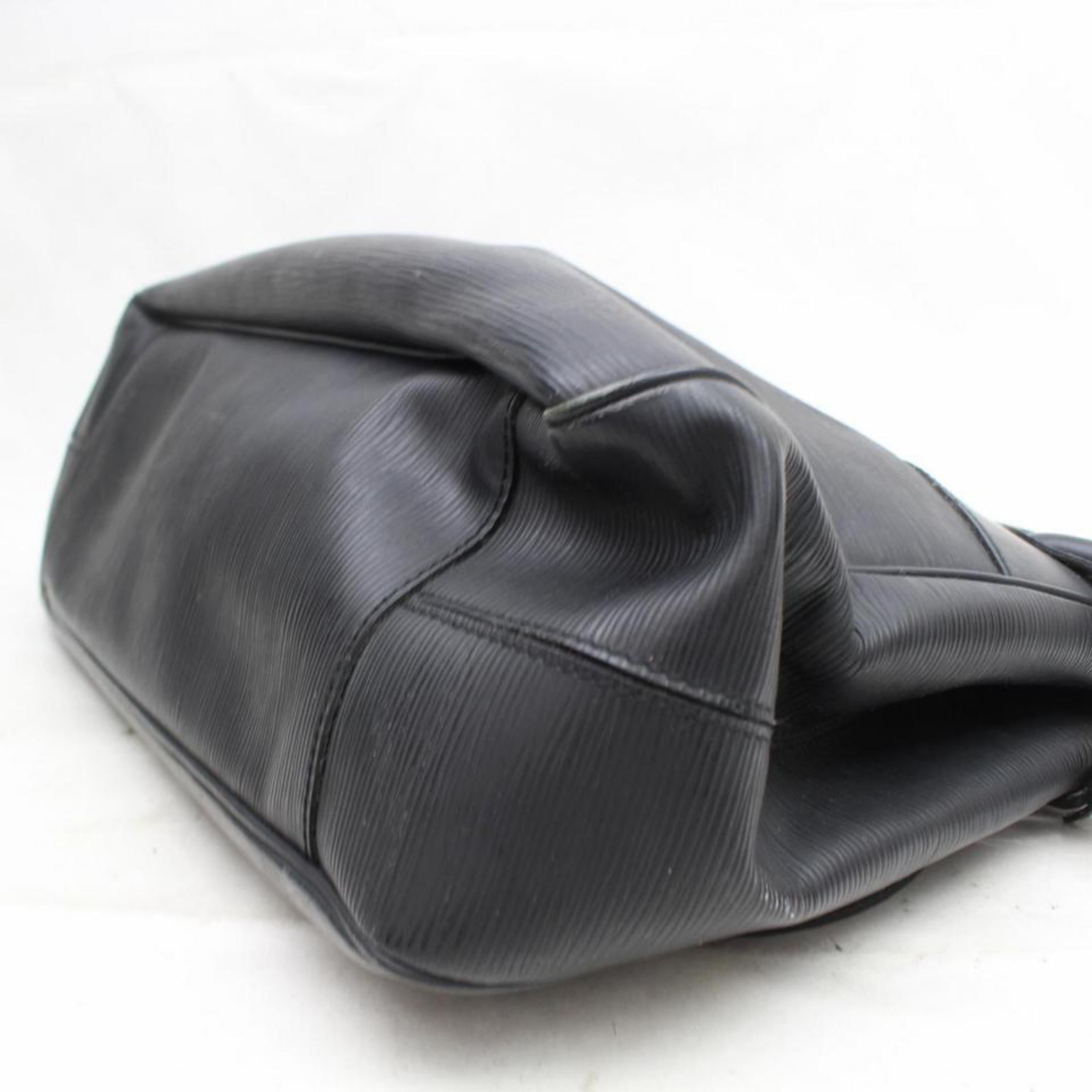 Louis Vuitton Passy Noir Gm 868989 Black Leather Shoulder Bag For Sale 6