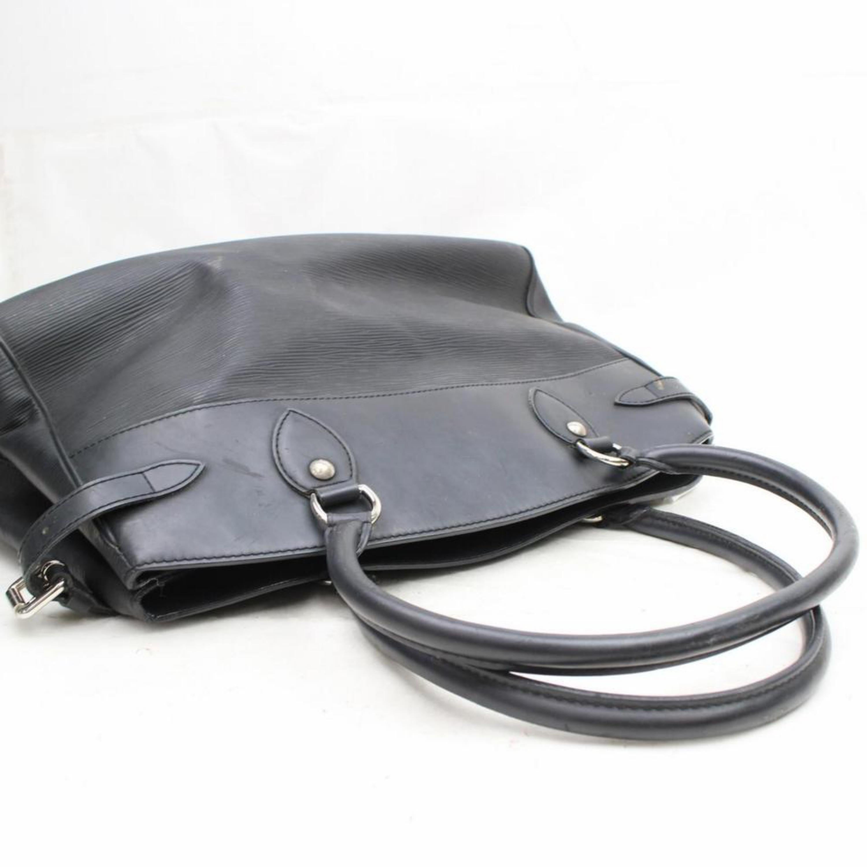 Louis Vuitton Passy Noir Gm 868989 Black Leather Shoulder Bag For Sale 8