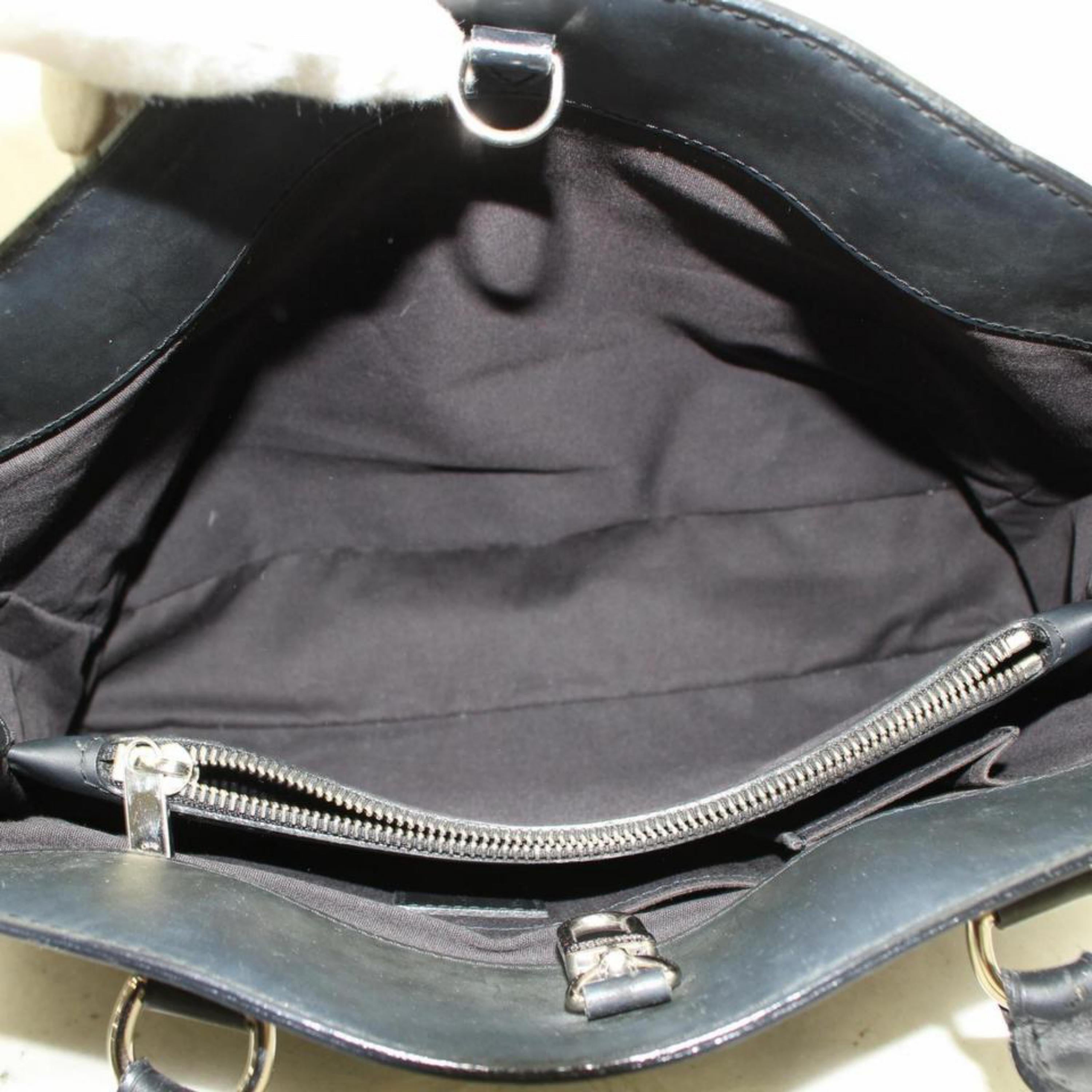 Louis Vuitton Passy Noir Gm 868989 Black Leather Shoulder Bag In Good Condition For Sale In Forest Hills, NY