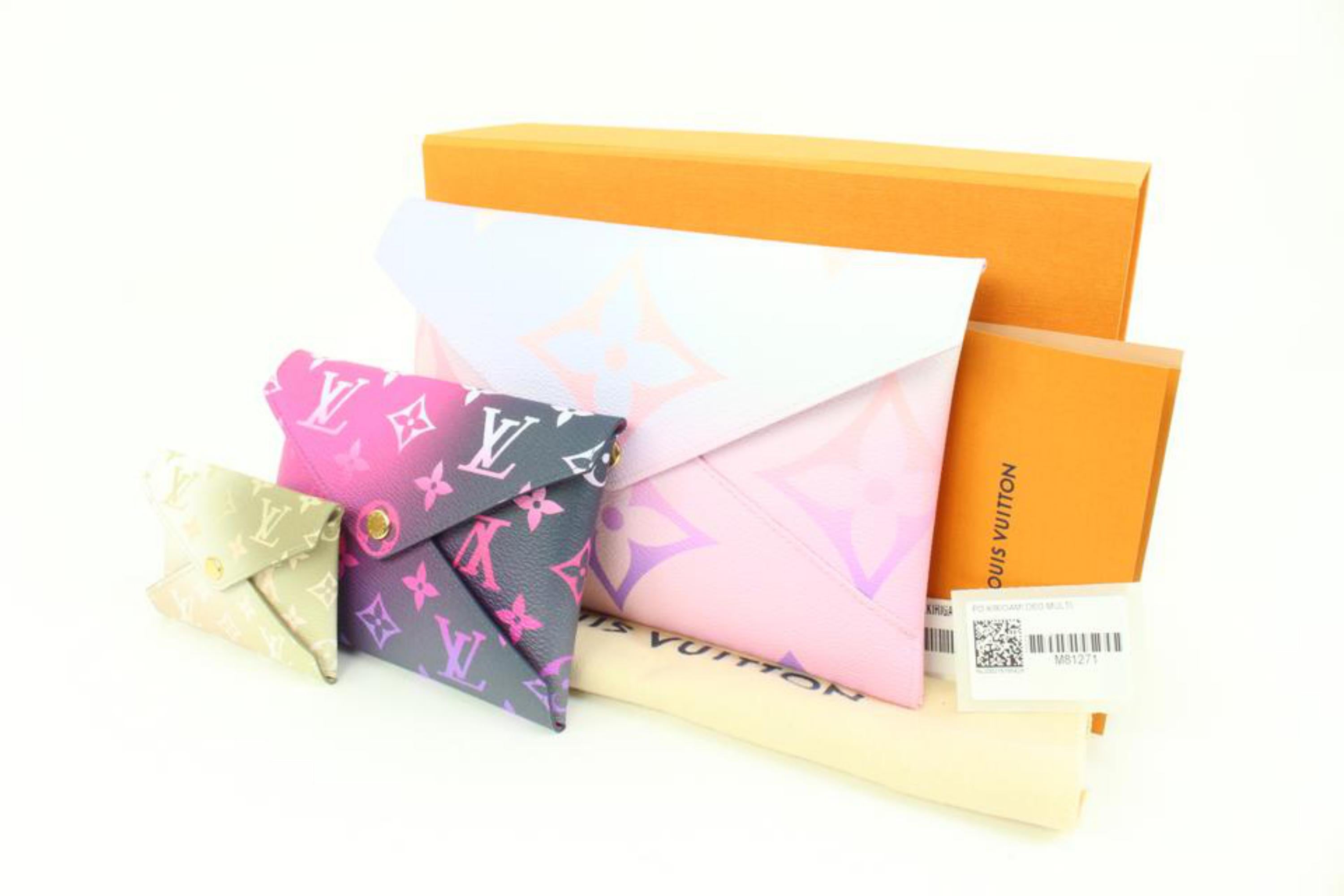 Louis Vuitton Pastel Monogram Sunset Kirigami Pochette Trio Pouch  21lk413s In New Condition In Dix hills, NY