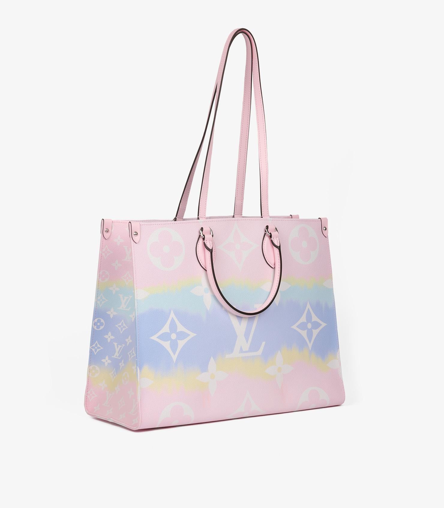 Louis Vuitton Pastel Pink Giant Monogram Coated Canvas & Pink Calfskin Leather Escale Onthego GM

Brand- Louis Vuitton
Model- Onthego GM
Product Type- Shoulder, Tote
Serial Number- FL****
Age- Circa 2020
Accompanied By- Louis Vuitton Dust Bag,