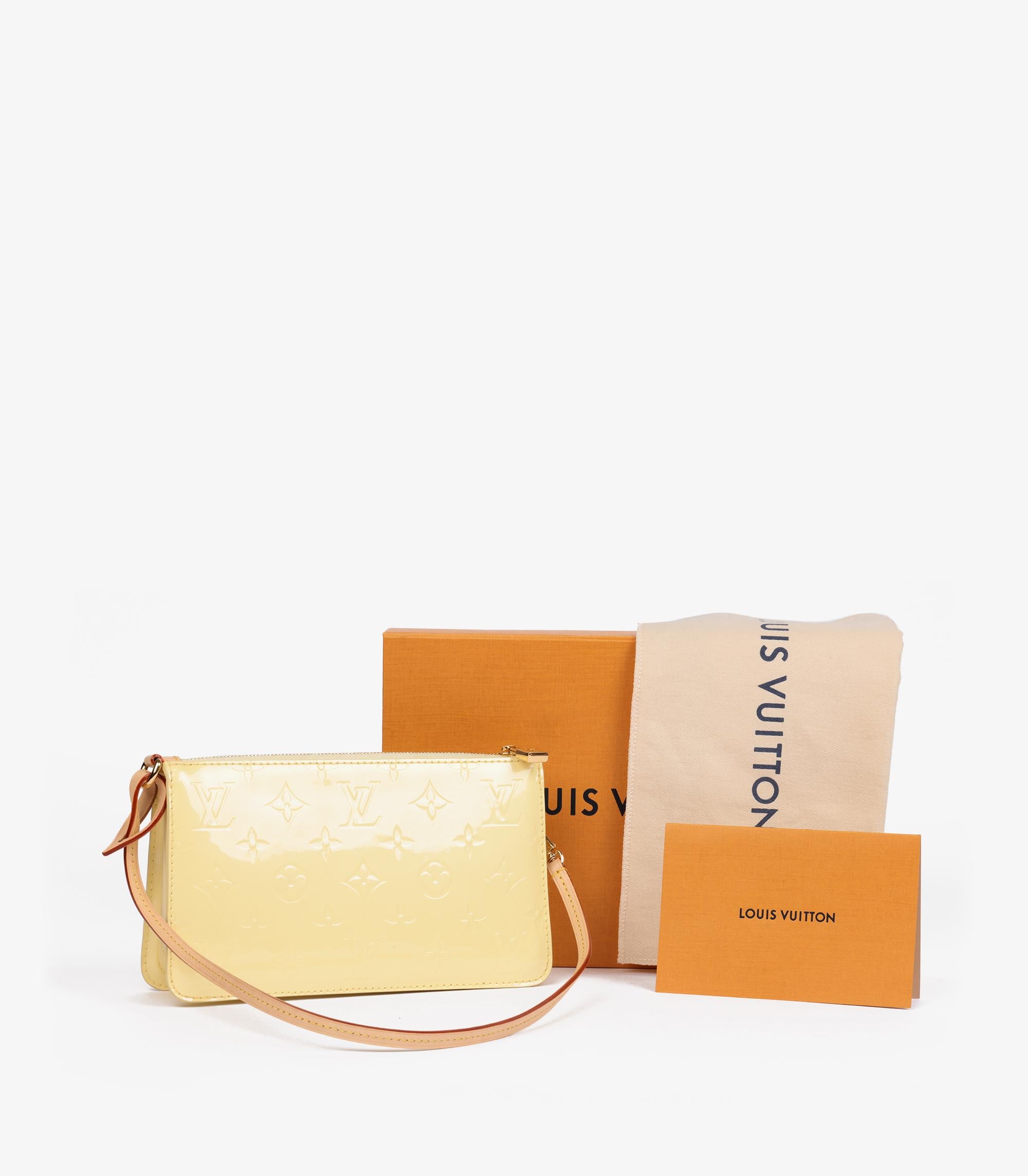 Louis Vuitton Pastel Yellow Monogram Vernis Leather LV Remix Pochette Lexington For Sale 6