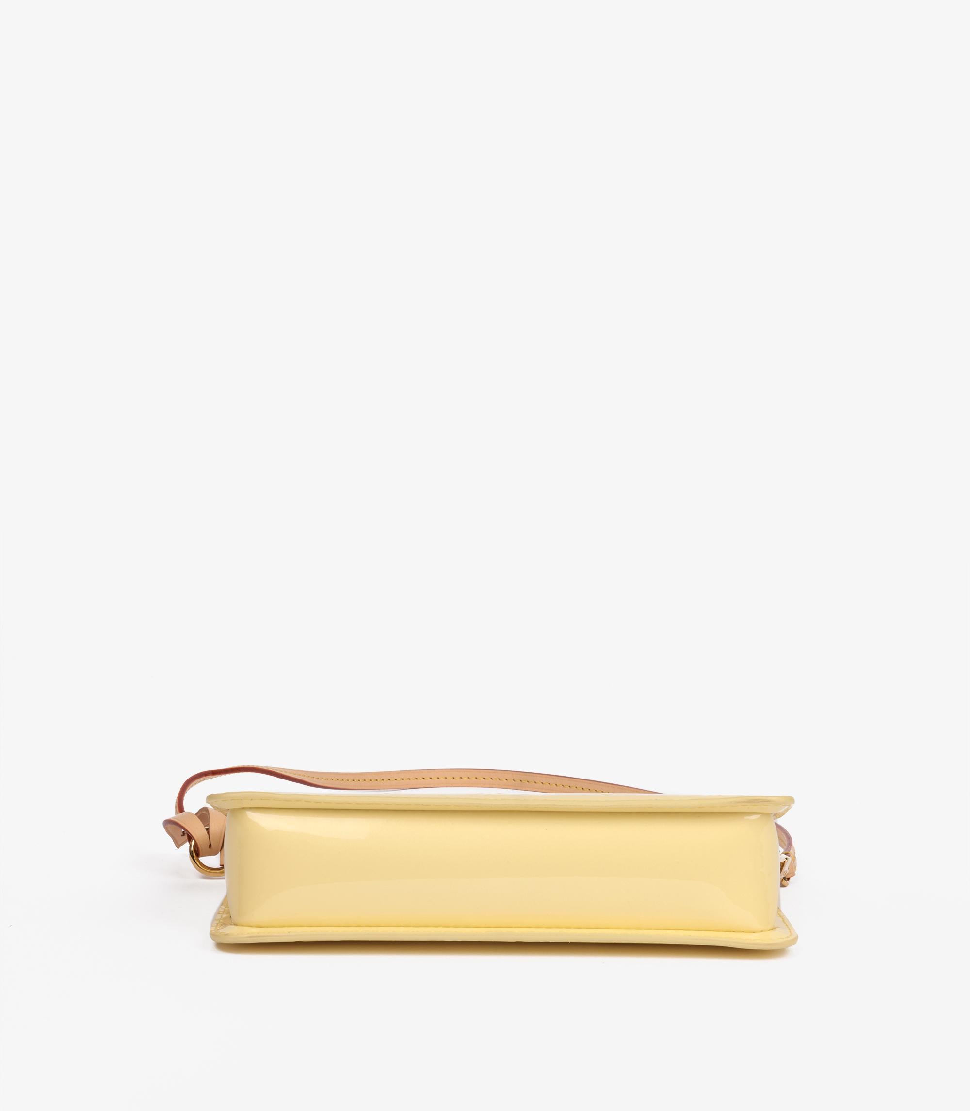 Louis Vuitton Pastel Yellow Monogram Vernis Leather LV Remix Pochette Lexington For Sale 3