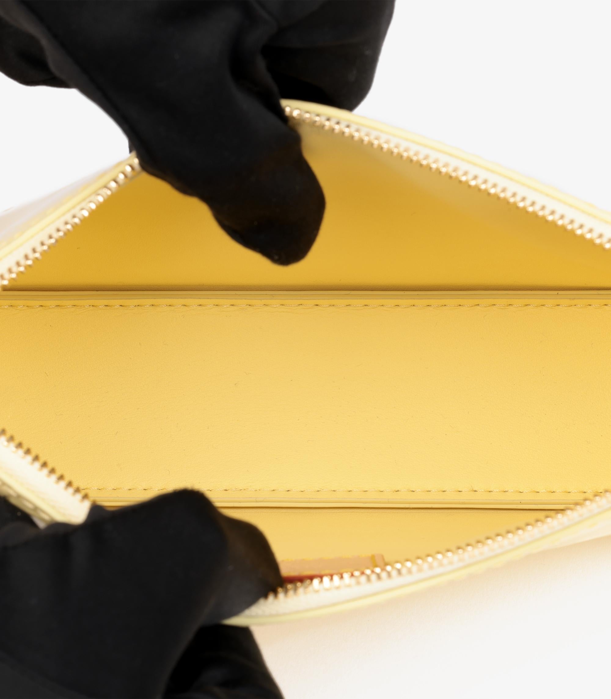 Louis Vuitton Pastel Yellow Monogram Vernis Leather LV Remix Pochette Lexington For Sale 4