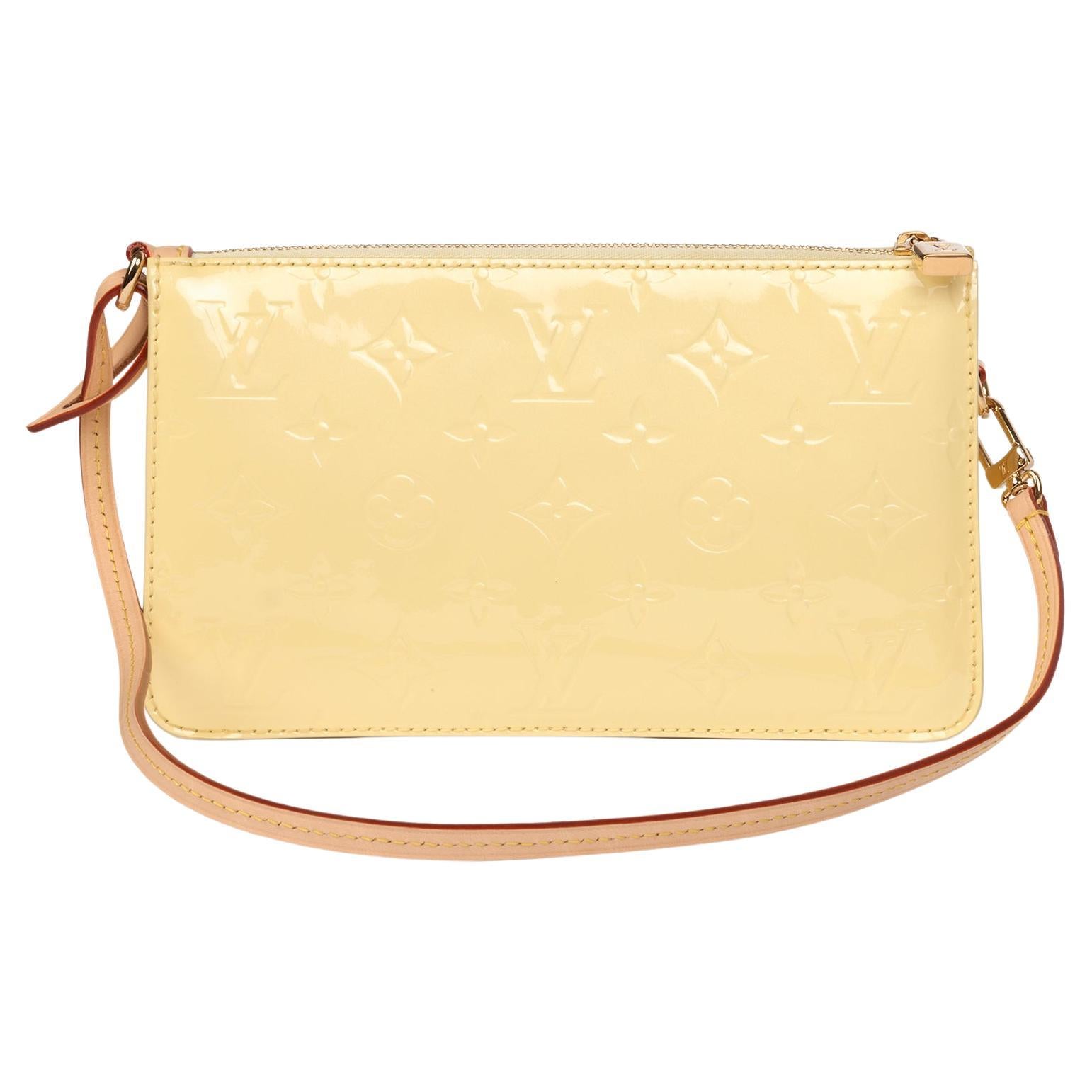 Louis Vuitton Pastel Yellow Monogram Vernis Leather LV Remix Pochette Lexington For Sale
