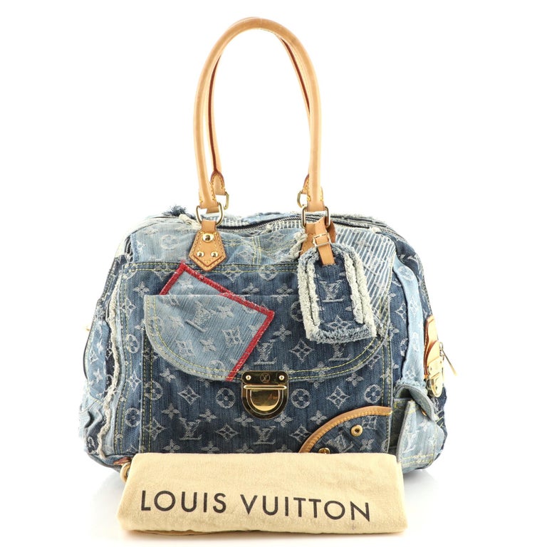 Louis Vuitton Blue Monogram Patchwork Denim Bowly Bag Louis Vuitton