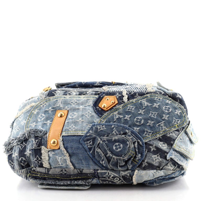 Authentic Louis Vuitton Blue Denim Patchwork Bowly Bag – Paris Station Shop