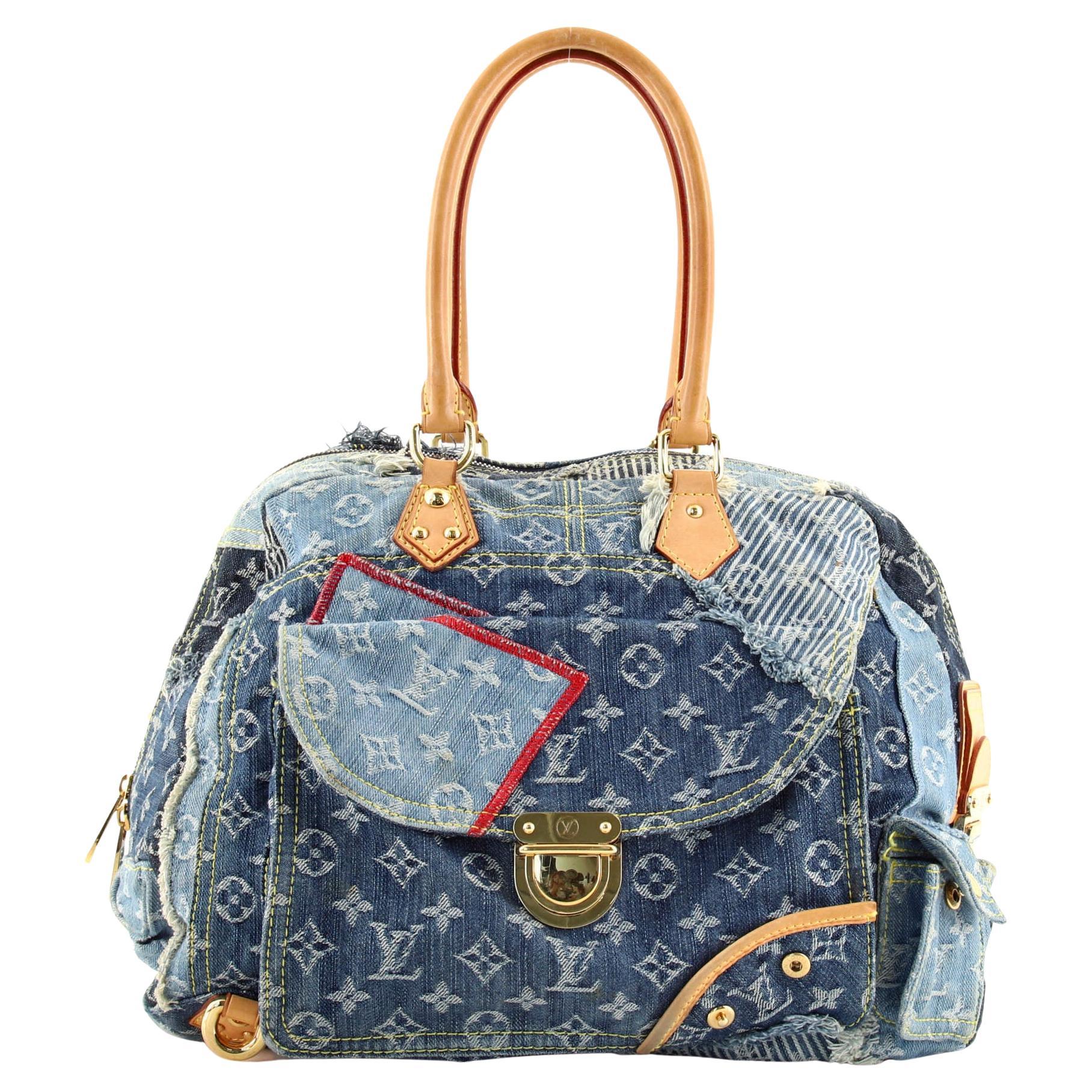 Louis Vuitton Limited Edition Denim Patchwork Bowly Tote Bag