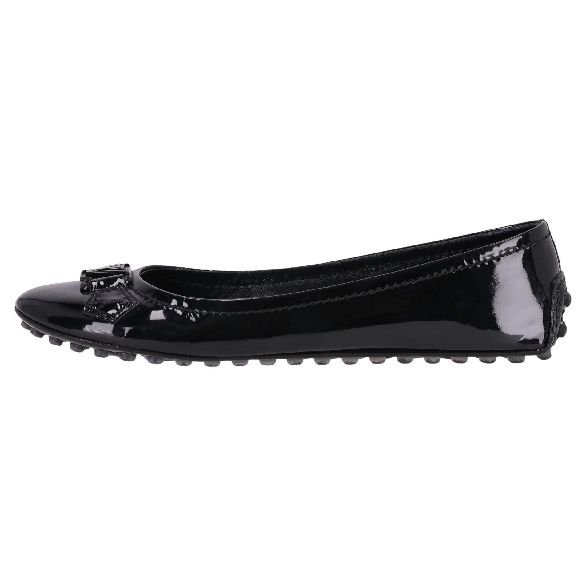 Louis Vuitton Lackleder Kalbsleder 'LV' Logo Oxford Ballerina Flats