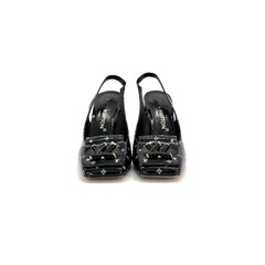 Louis Vuitton Patent Calfskin LV Monogram Shake Slingback Pumps 36.5