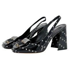 Louis Vuitton Patent Calfskin LV Monogram Shake Slingback Pumps 36.5