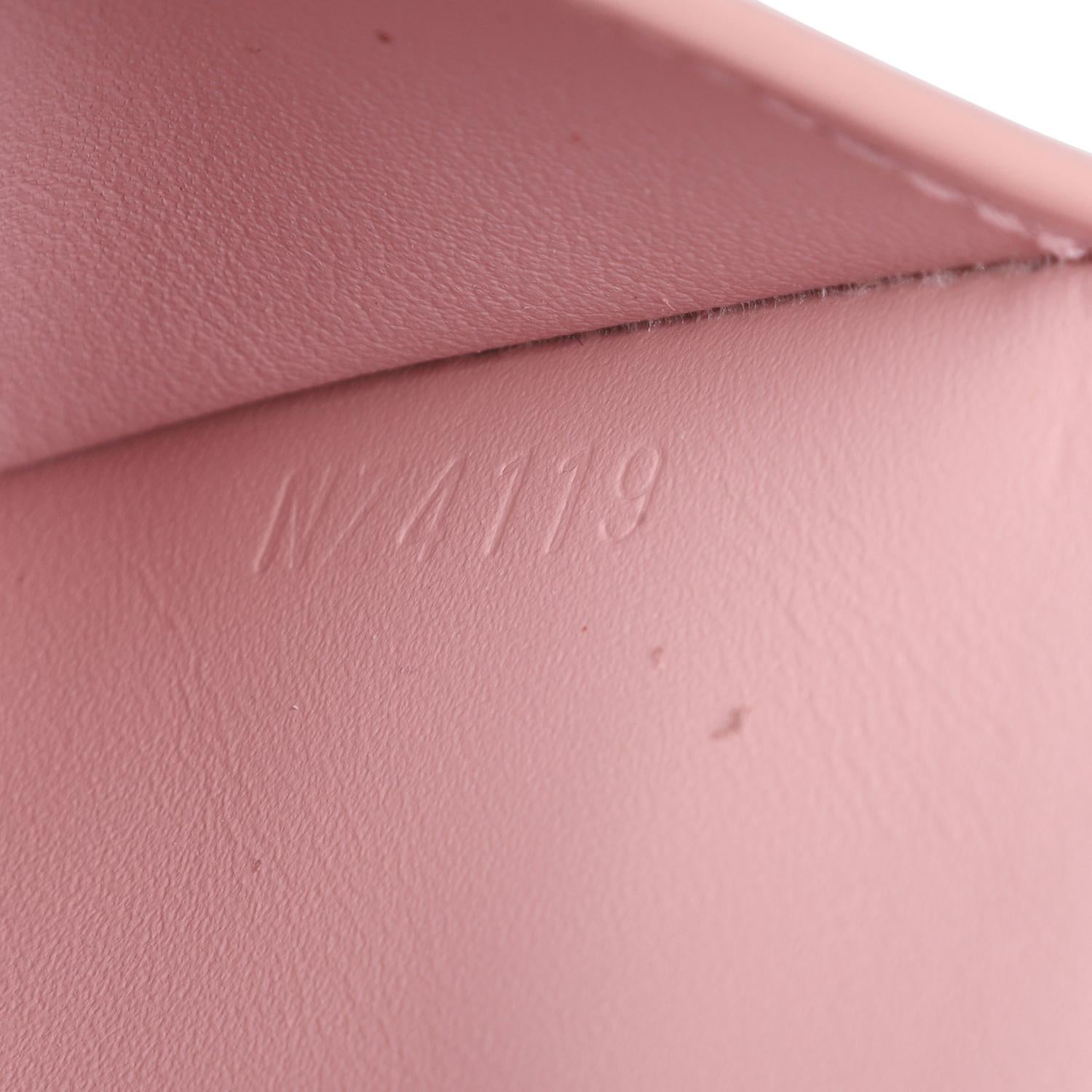 Louis Vuitton Patent Calfskin Monogram Cherrywood Compact Wallet Rose Ballerine 5