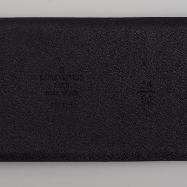 Louis Vuitton Patent Leather Black Logo Buckle Belt (36/90) For