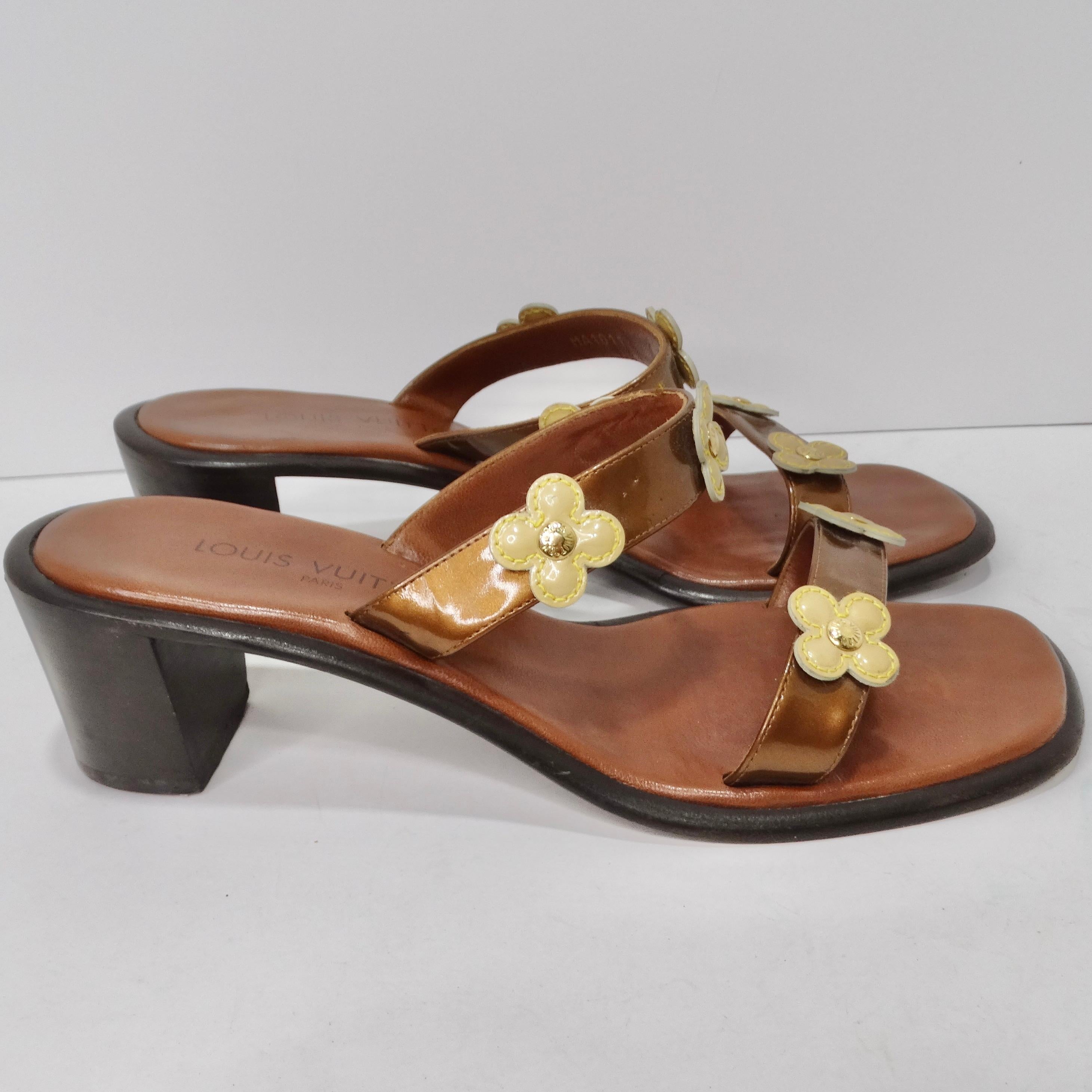 Women's or Men's Louis Vuitton Patent Leather Flower Heels For Sale