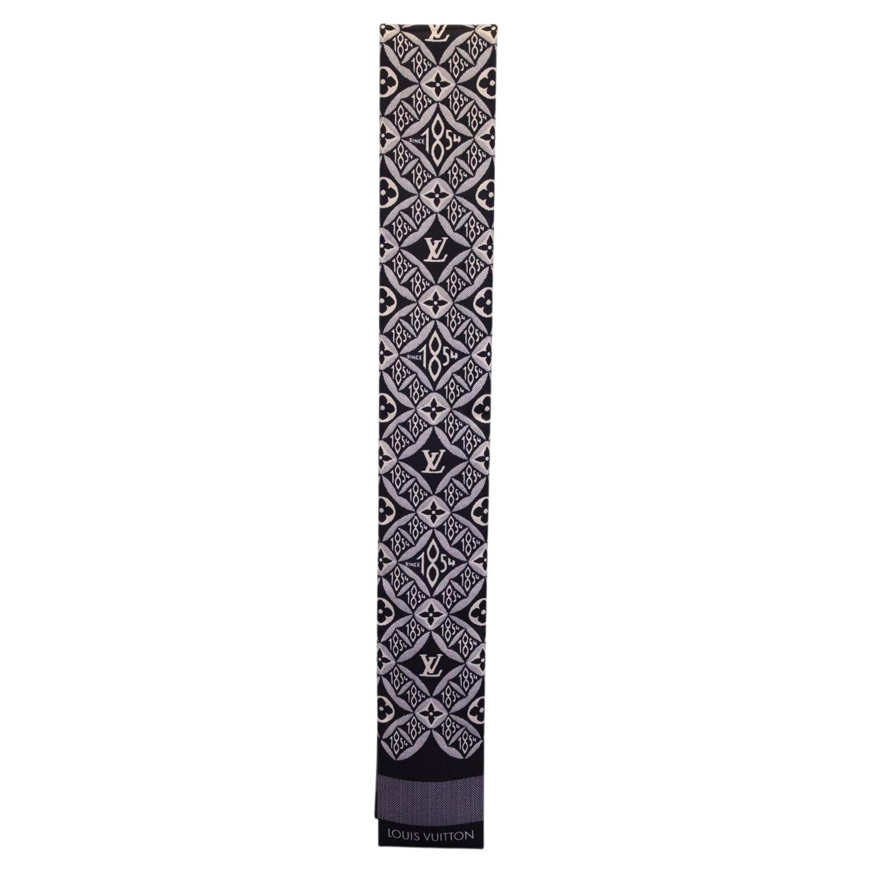 Sciarpa Louis Vuitton con motivo, in cotone nero