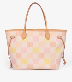 Louis Vuitton Peach Giant Damier Coated Canvas & Vachetta Leather Neverfull MM