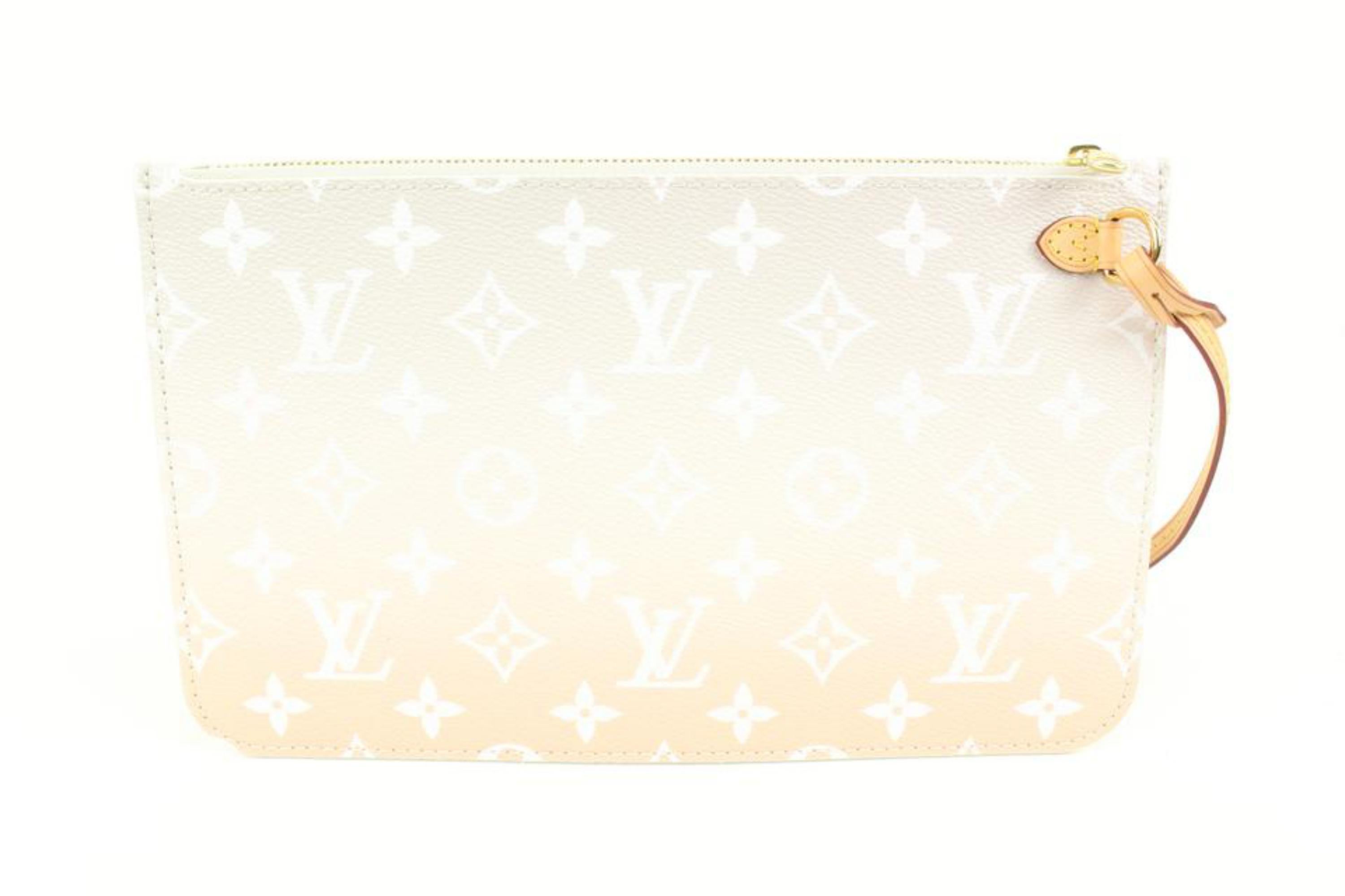 Louis Vuitton Peach Mist Monogram By the Pool Neverfull Pochette MM Pouch 87lk41 For Sale 3