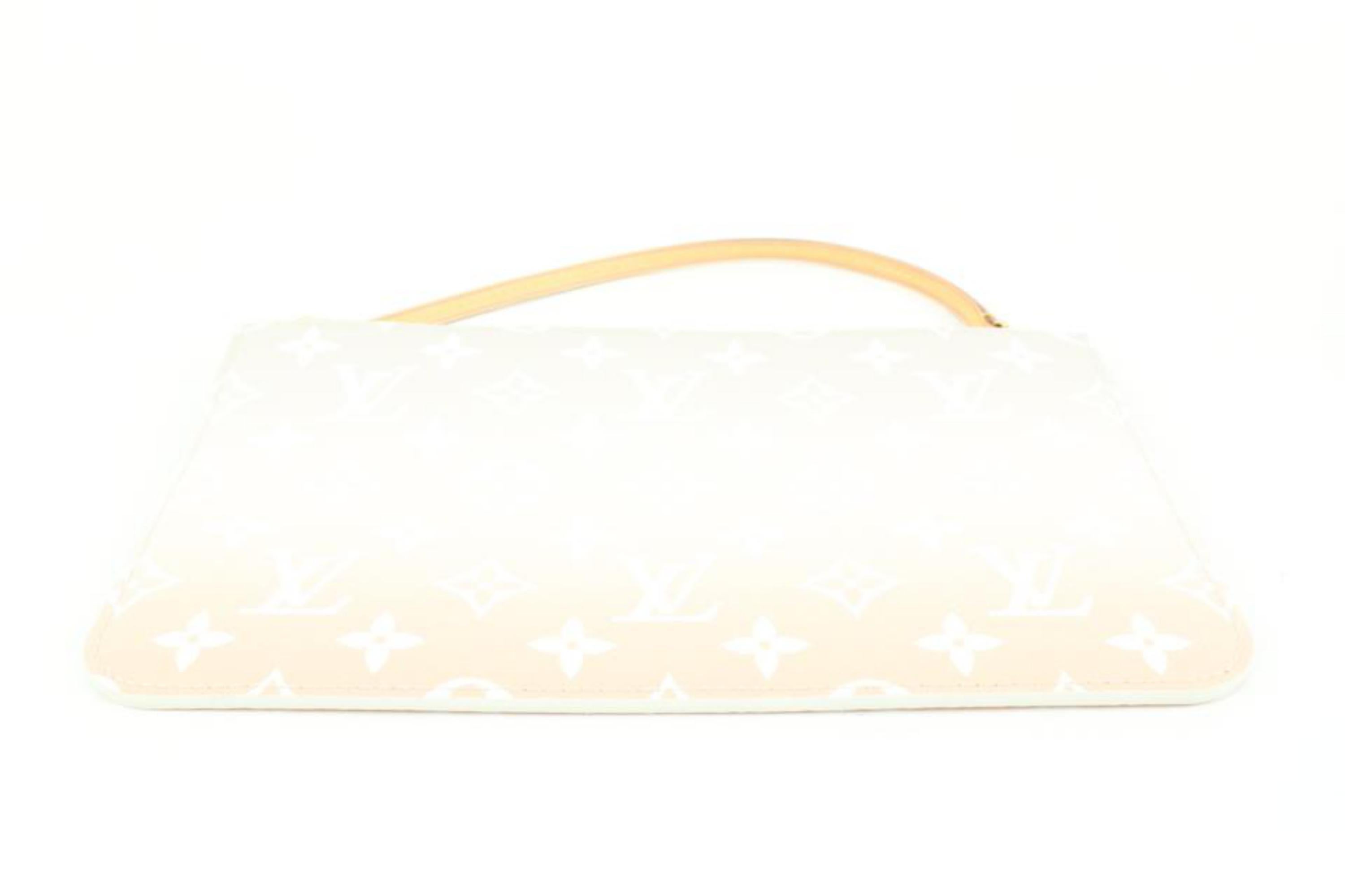 Louis Vuitton Peach Mist Monogram By the Pool Neverfull Pochette MM Pouch 87lk41 For Sale 1