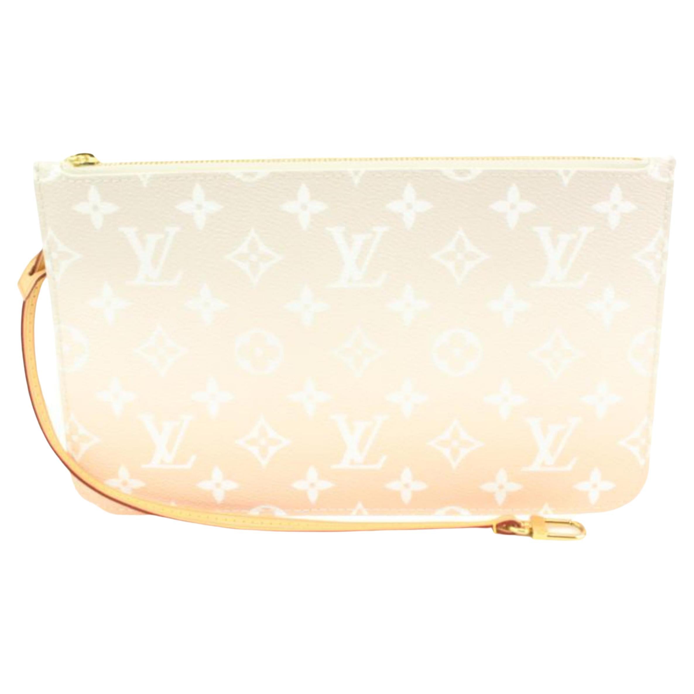 Louis Vuitton Peach Mist Monogram By the Pool Neverfull Pochette MM Pouch 87lk41