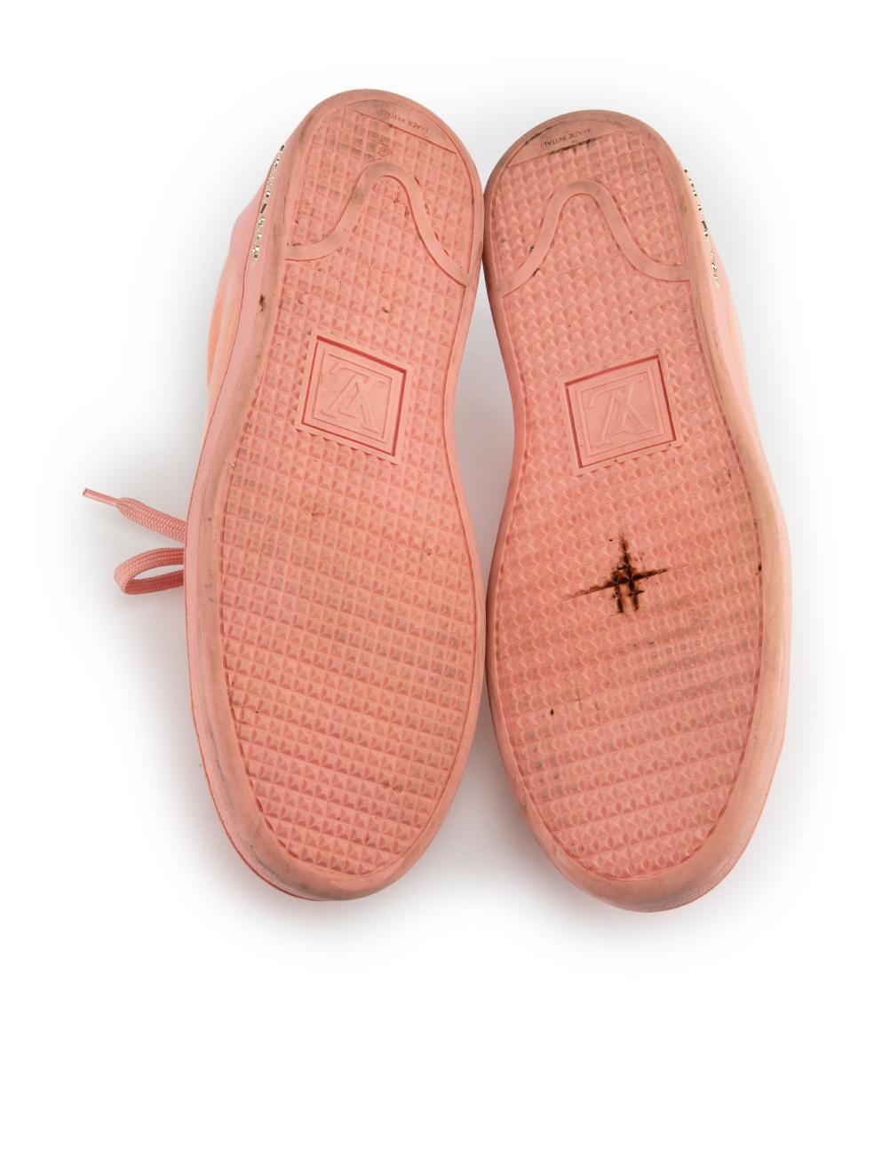 Orange Louis Vuitton Peach Patent Leather Frontrow Trainers Size IT 38.5
