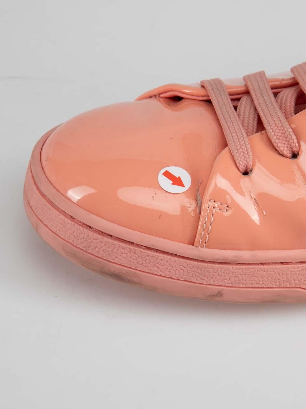 Louis Vuitton Peach Patent Leather Frontrow Trainers Size IT 38.5 1