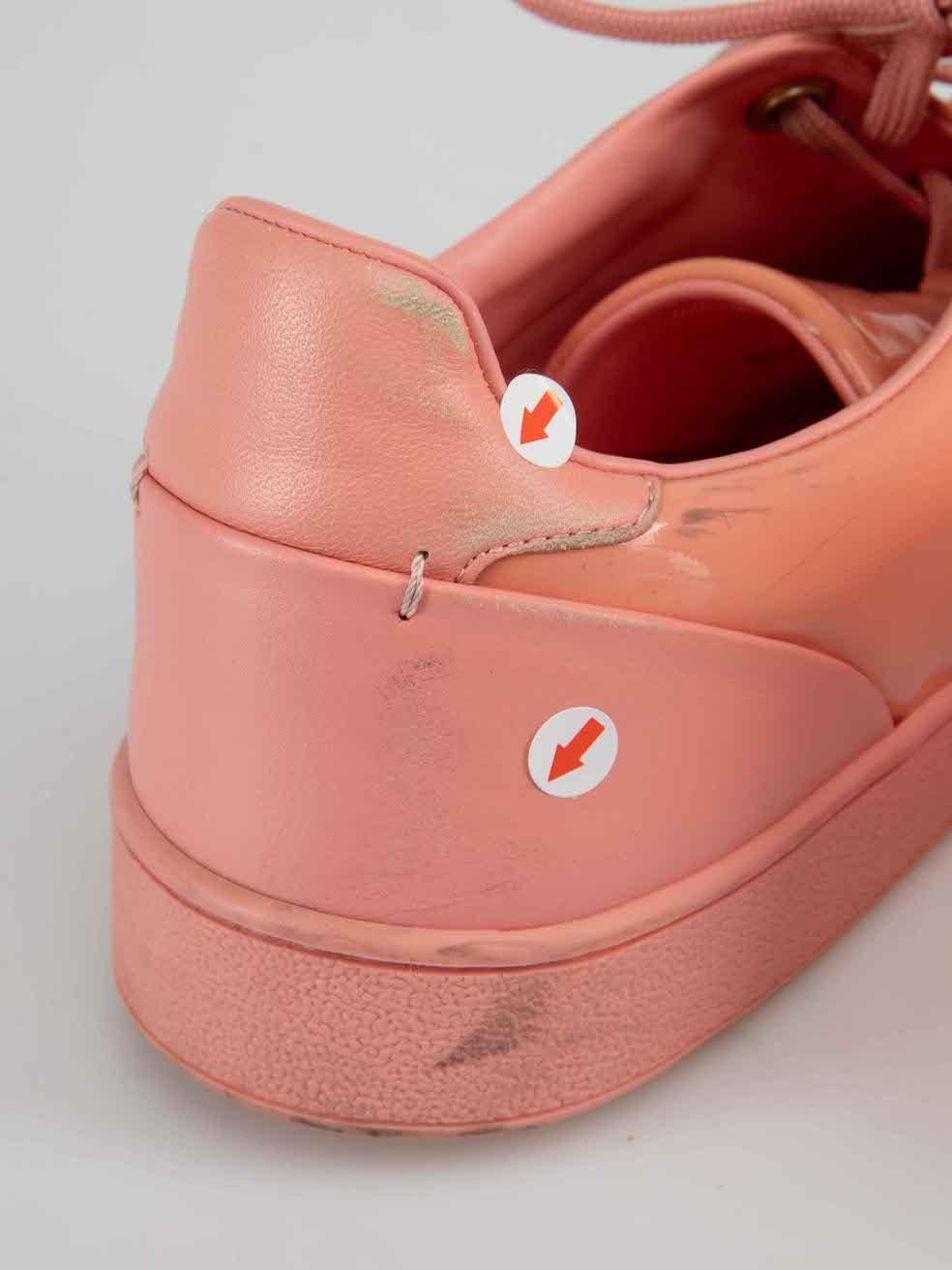 Louis Vuitton Peach Patent Leather Frontrow Trainers Size IT 38.5 2