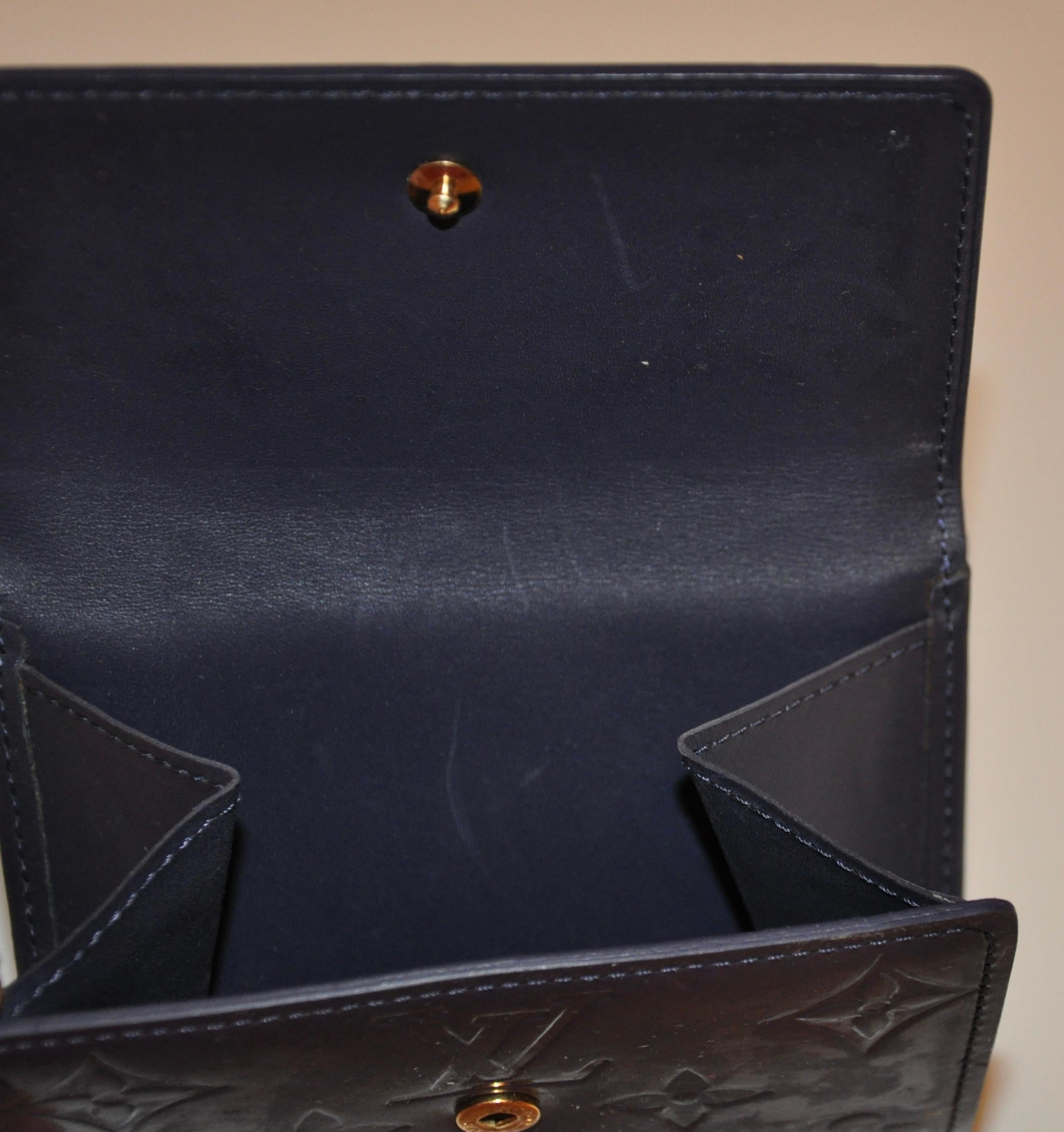 Louis Vuitton Perlen-Stahl Unterschrift Monogramm Kreditkarte und ändern Brieftasche im Angebot 4