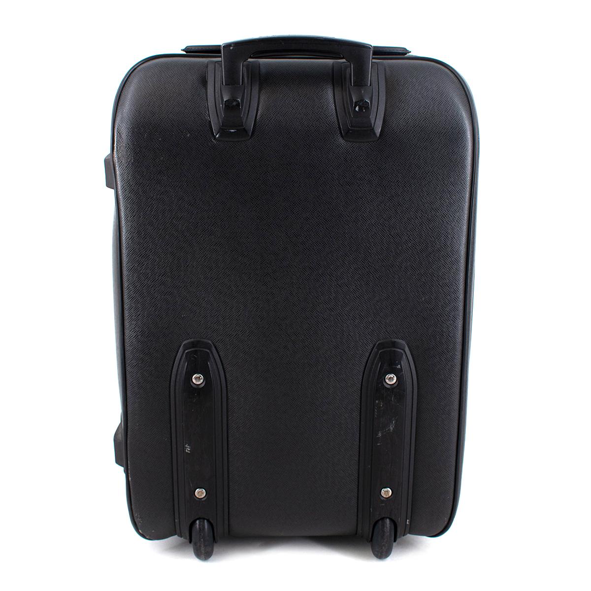 Women's Louis Vuitton Pegase 35 Black Leather Travel Suitcase  For Sale