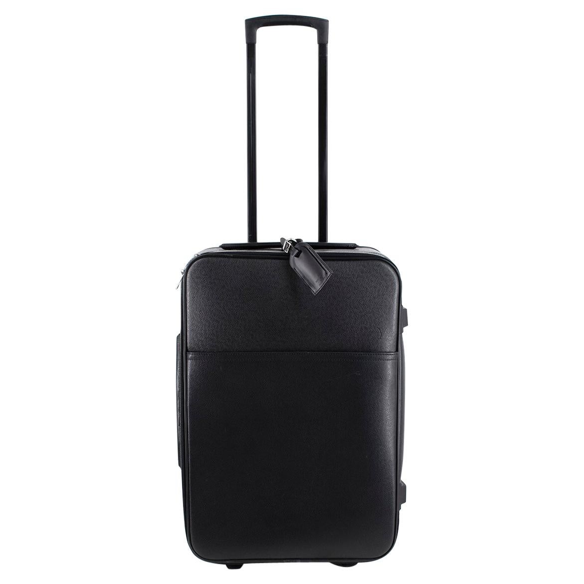 Louis Vuitton Pegase 35 Black Leather Travel Suitcase  For Sale