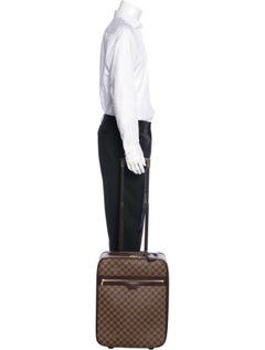 Louis Vuitton  Pegase 45 Rolling Luggage 870224 Brown Coated Canvas Travel Bag