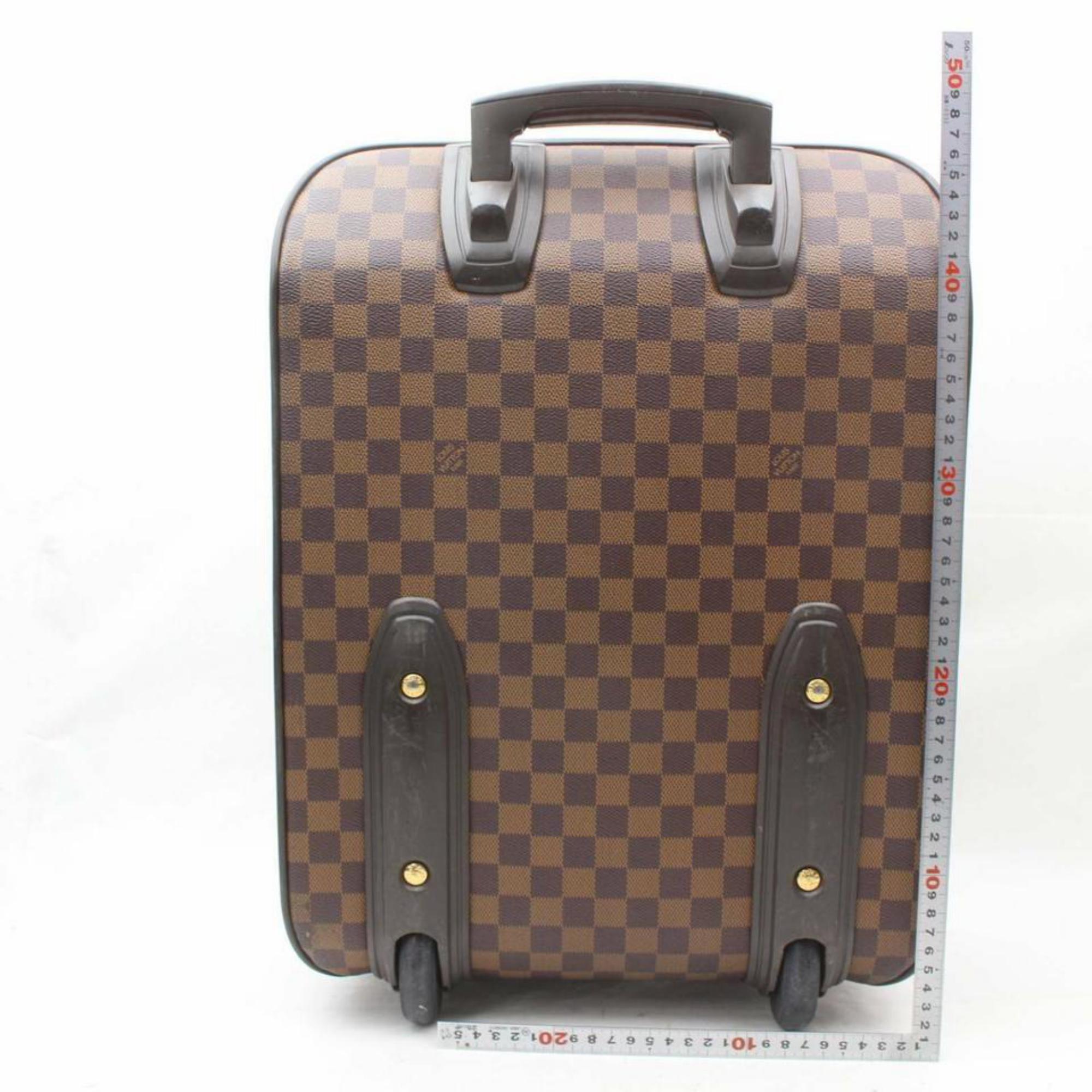 Louis Vuitton  Pegase 45 Rolling Luggage 870224 Brown Coated Canvas Travel Bag For Sale 2