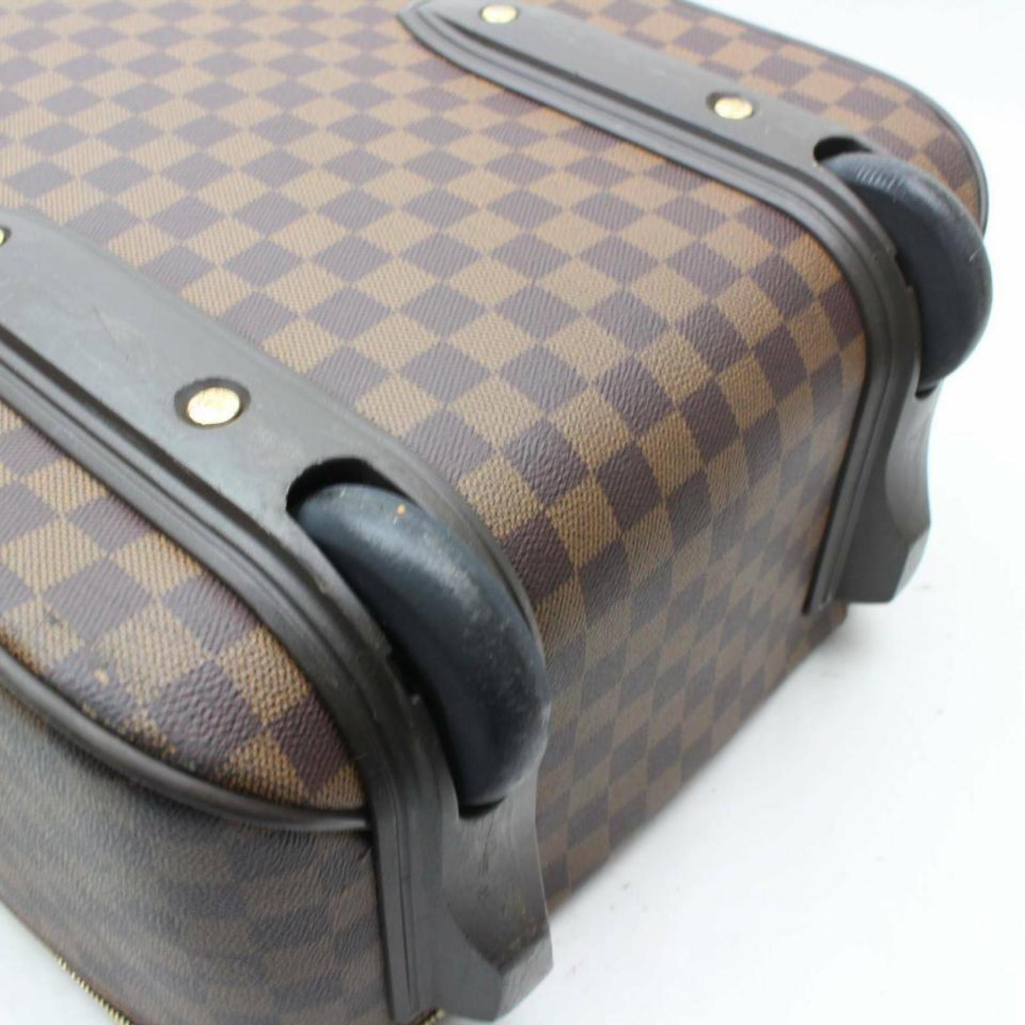 Louis Vuitton  Pegase 45 Rolling Luggage 870224 Brown Coated Canvas Travel Bag For Sale 3