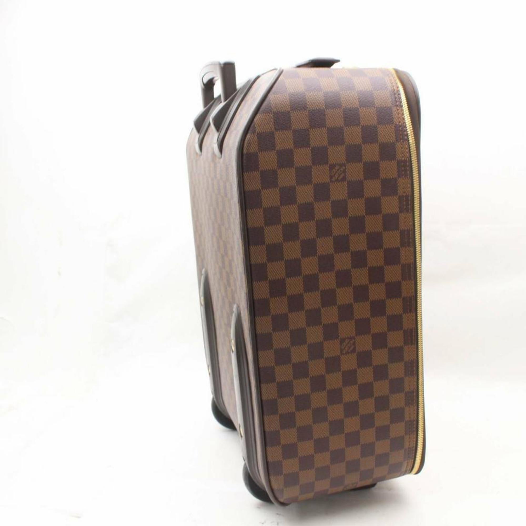 Louis Vuitton  Pegase 45 Rolling Luggage 870224 Brown Coated Canvas Travel Bag For Sale 4